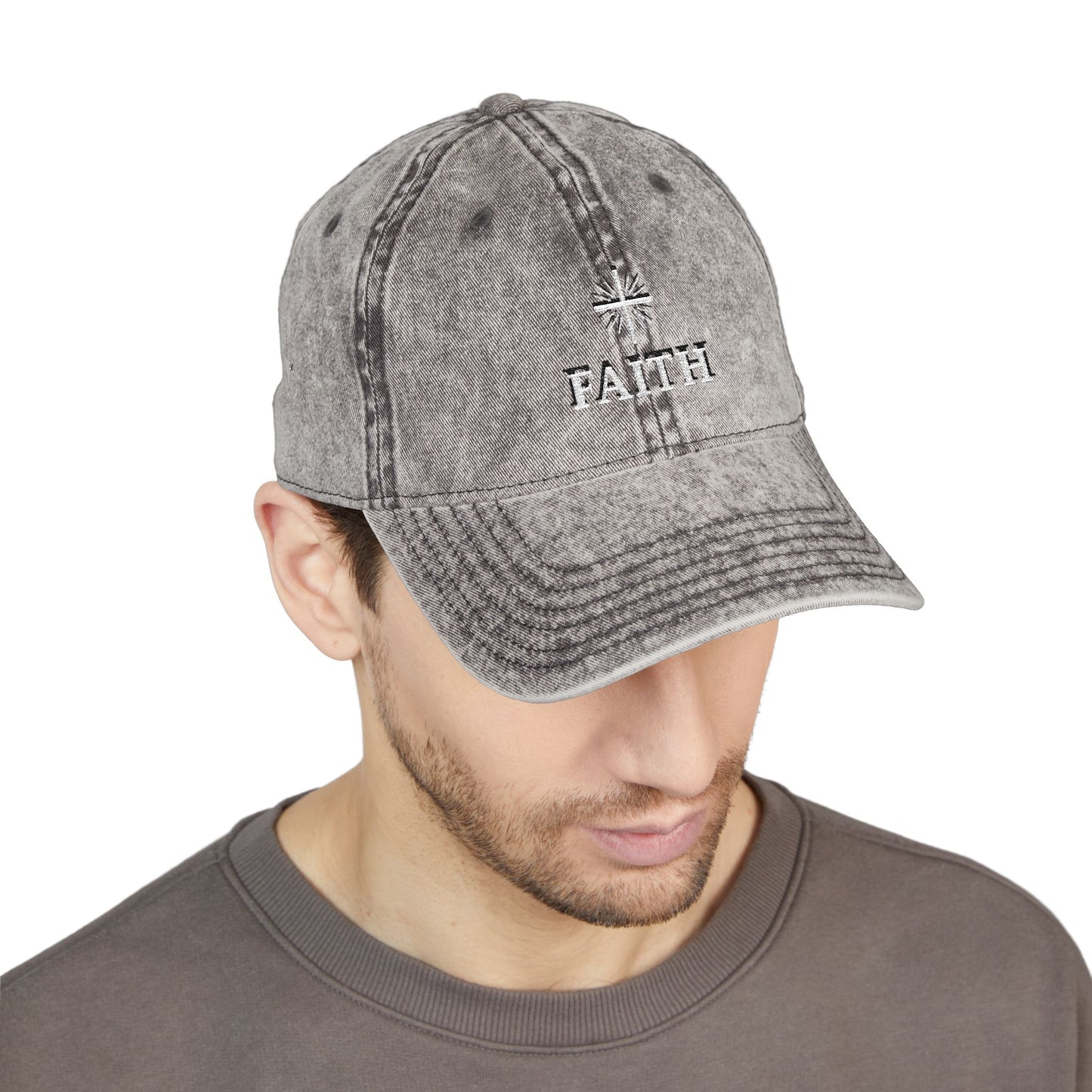 Vintage Faith Embroidered Cap, Inspirational Hat for Everyday Wear, Perfect Gift for Birthdays & Holidays