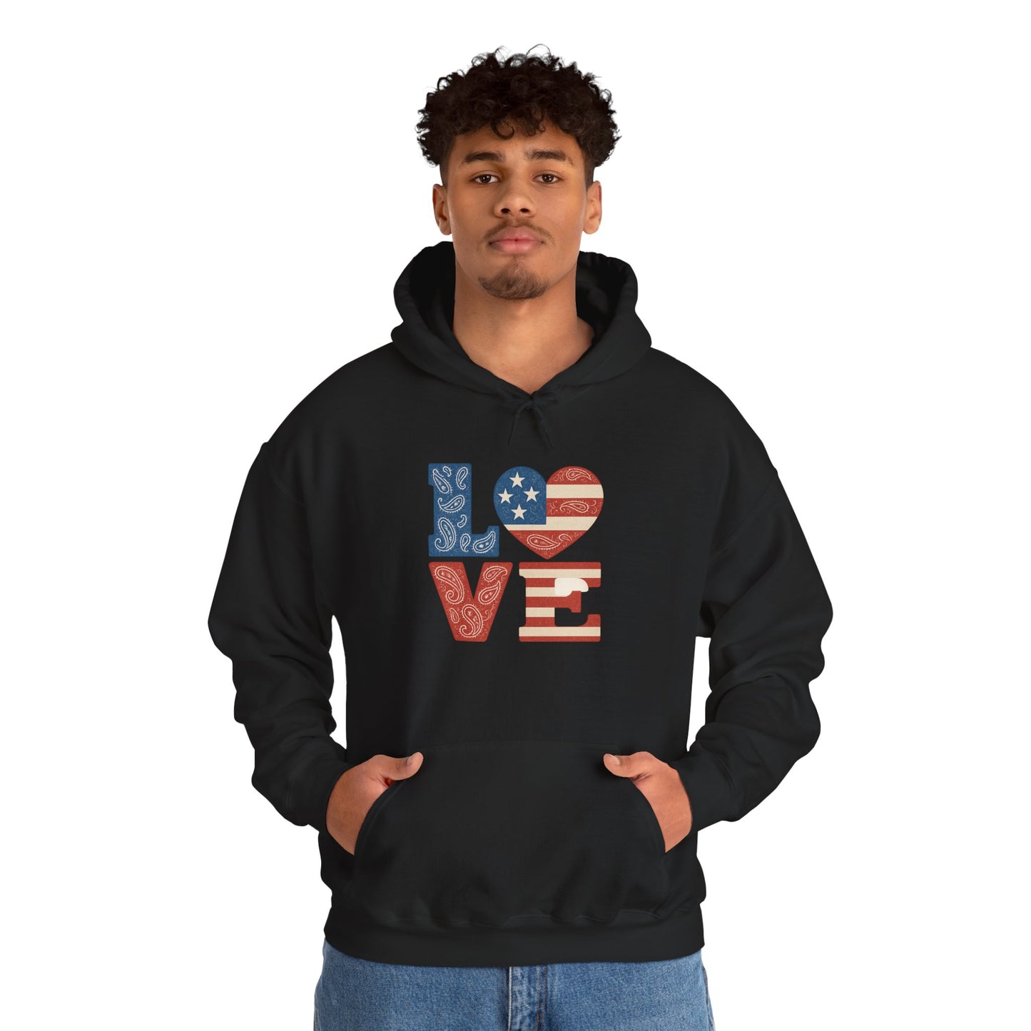 Unisex Hooded Sweatshirt with 'LOVE' Design - Cozy Gift for Friends, Valentine's Day, Casual Wear, Relaxation, Everyday Use