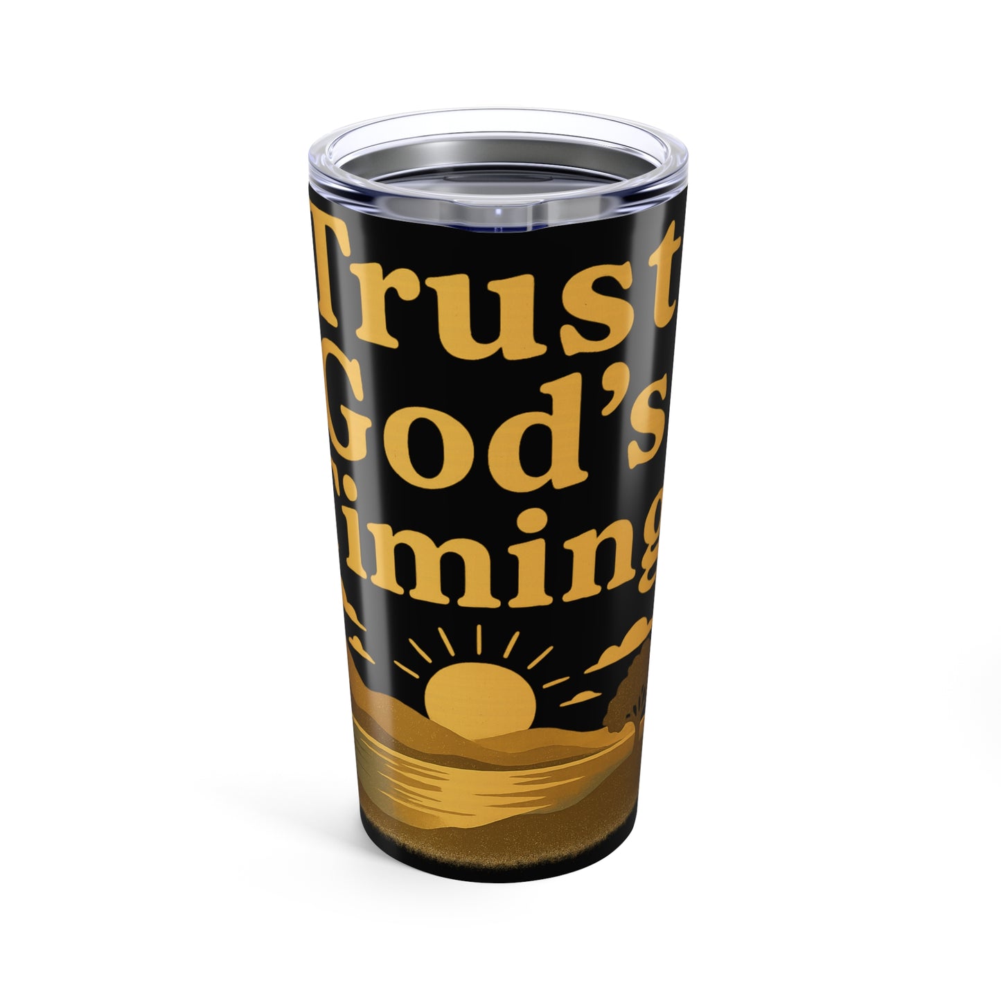 Inspirational 20oz Tumbler - Trust God's Timing | Perfect Gift for Faith, Encouragement, Motivational Quotes, Home, Travel, Birthdays
