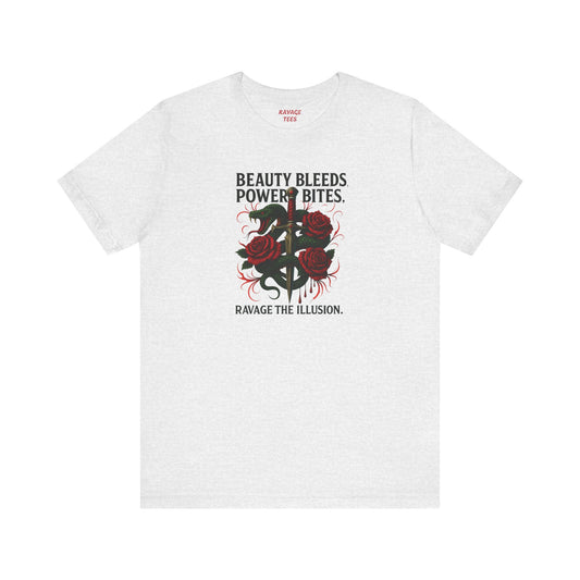 "Beauty Bleeds" Tee: Dark Aesthetic Unisex Graphic T-Shirt