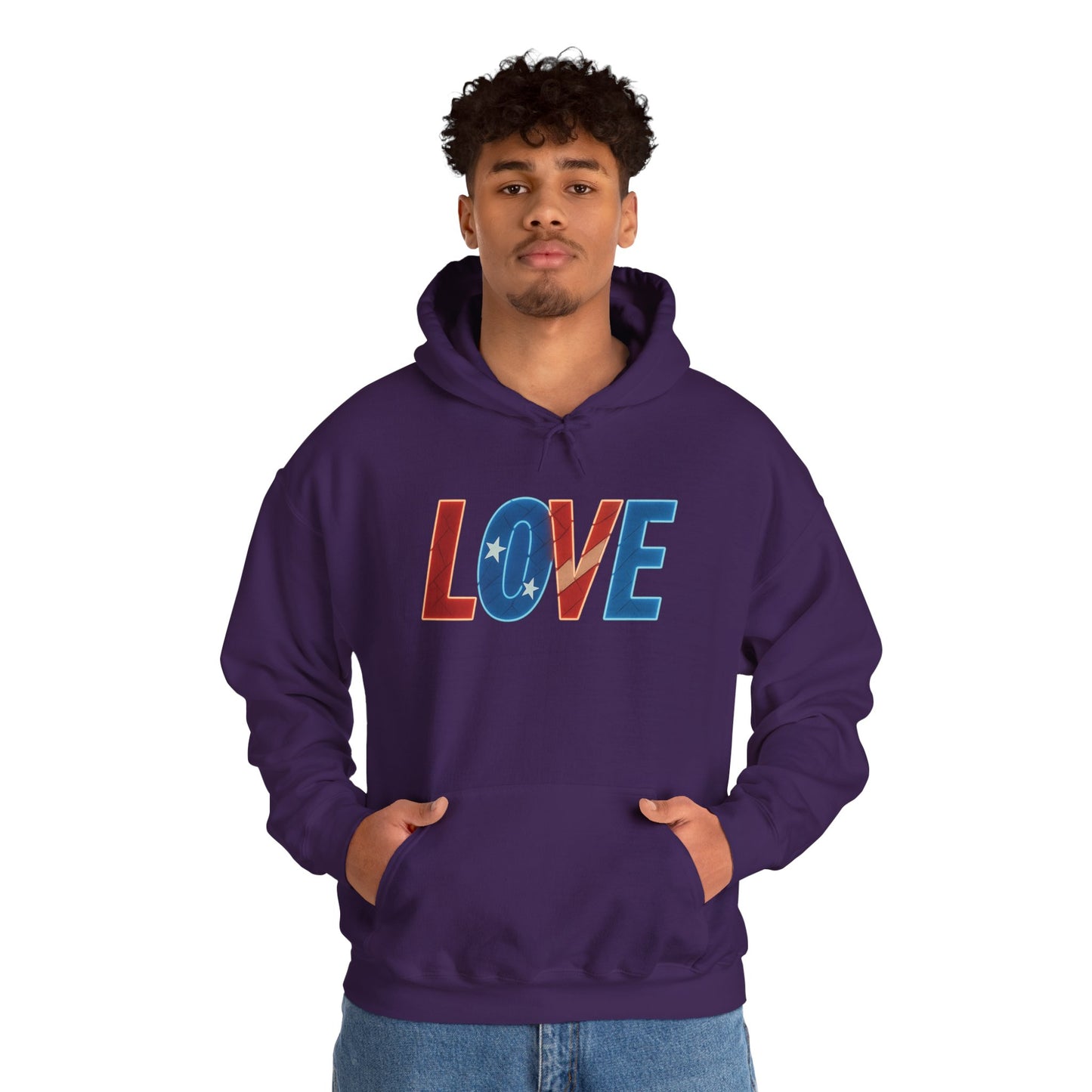 Unisex Hooded Sweatshirt with 'LOVE' Design - Cozy Gift for Friends, Valentine's Day, Casual Wear, Relaxation, Everyday Use