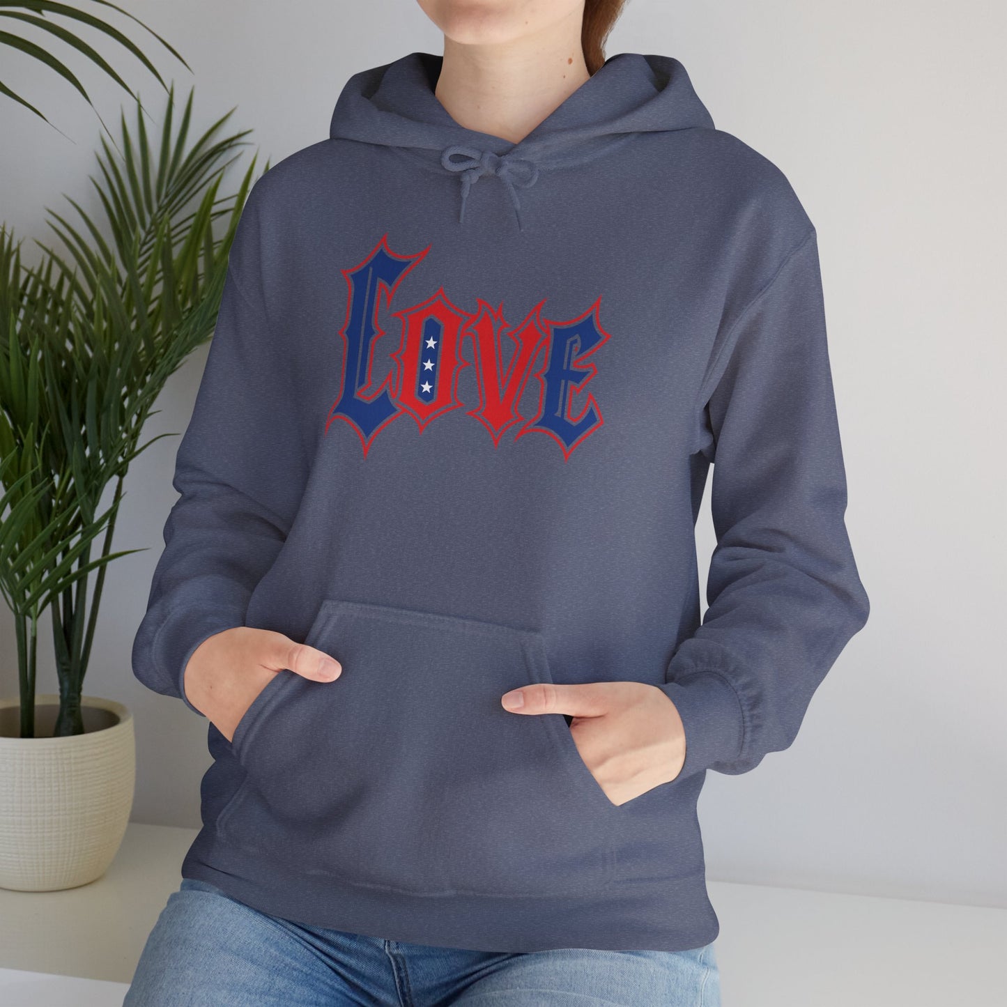 Unisex Hooded Sweatshirt with 'LOVE' Design - Cozy Gift for Friends, Valentine's Day, Casual Wear, Relaxation, Everyday Use