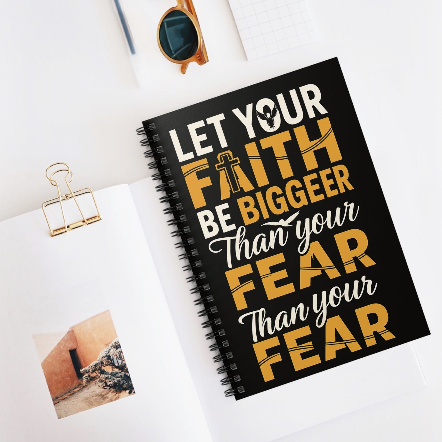 Inspirational Spiral Notebook - Faith Over Fear