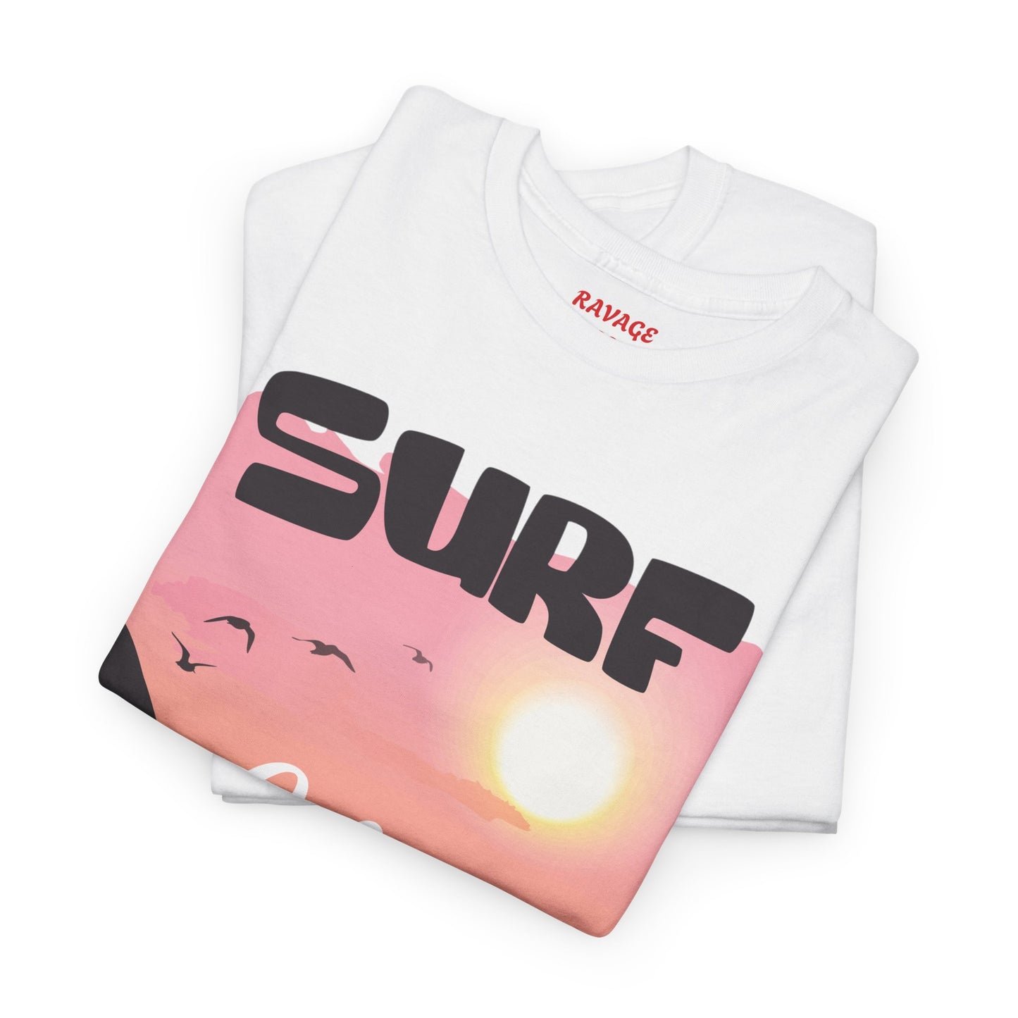 Surf California Suns Unisex Heavy Cotton Teet T-Shirt | Wave Riders Graphic Tee | Ravage Tees Beach & Surf Collection