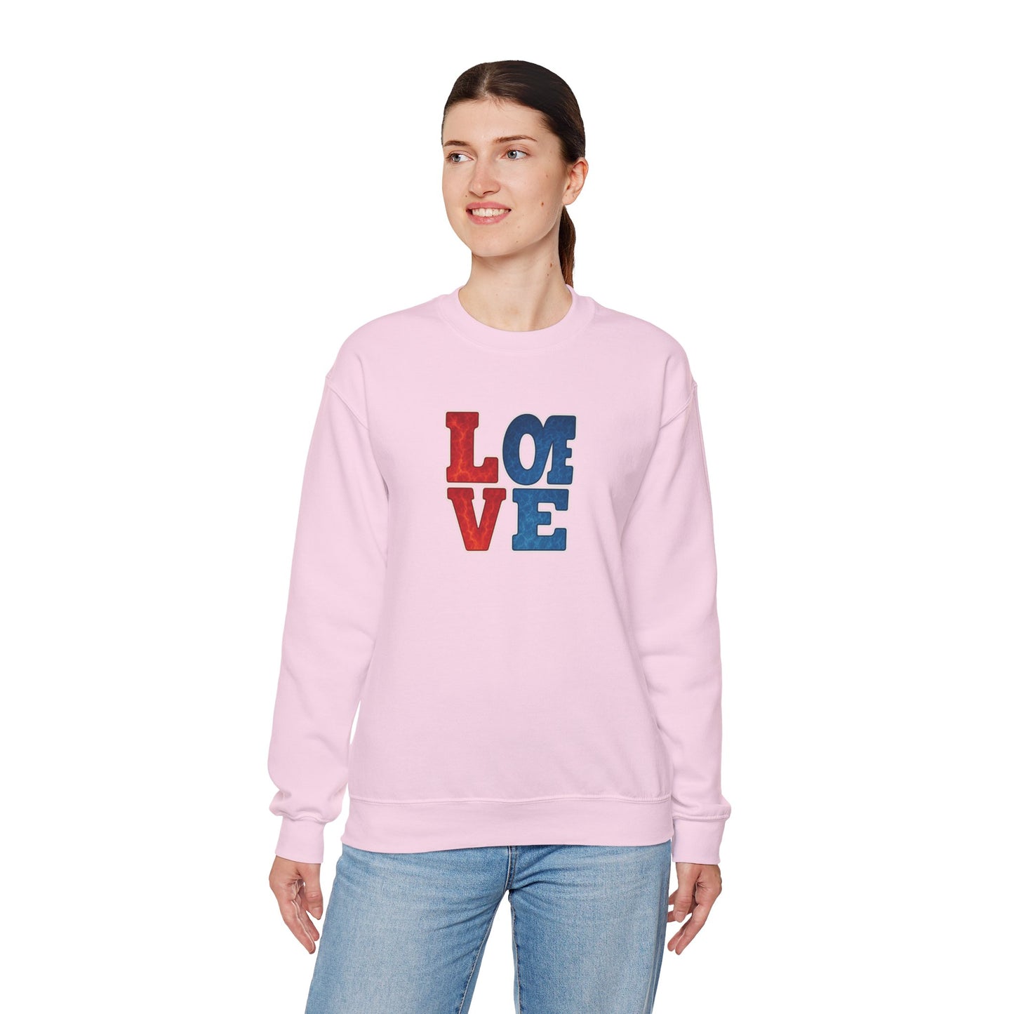 Patriotic Love Sweatshirt | Unisex Crewneck, Cozy Top for Celebrations, Gifts, Independence Day, Casual Style, Everyday Comfort