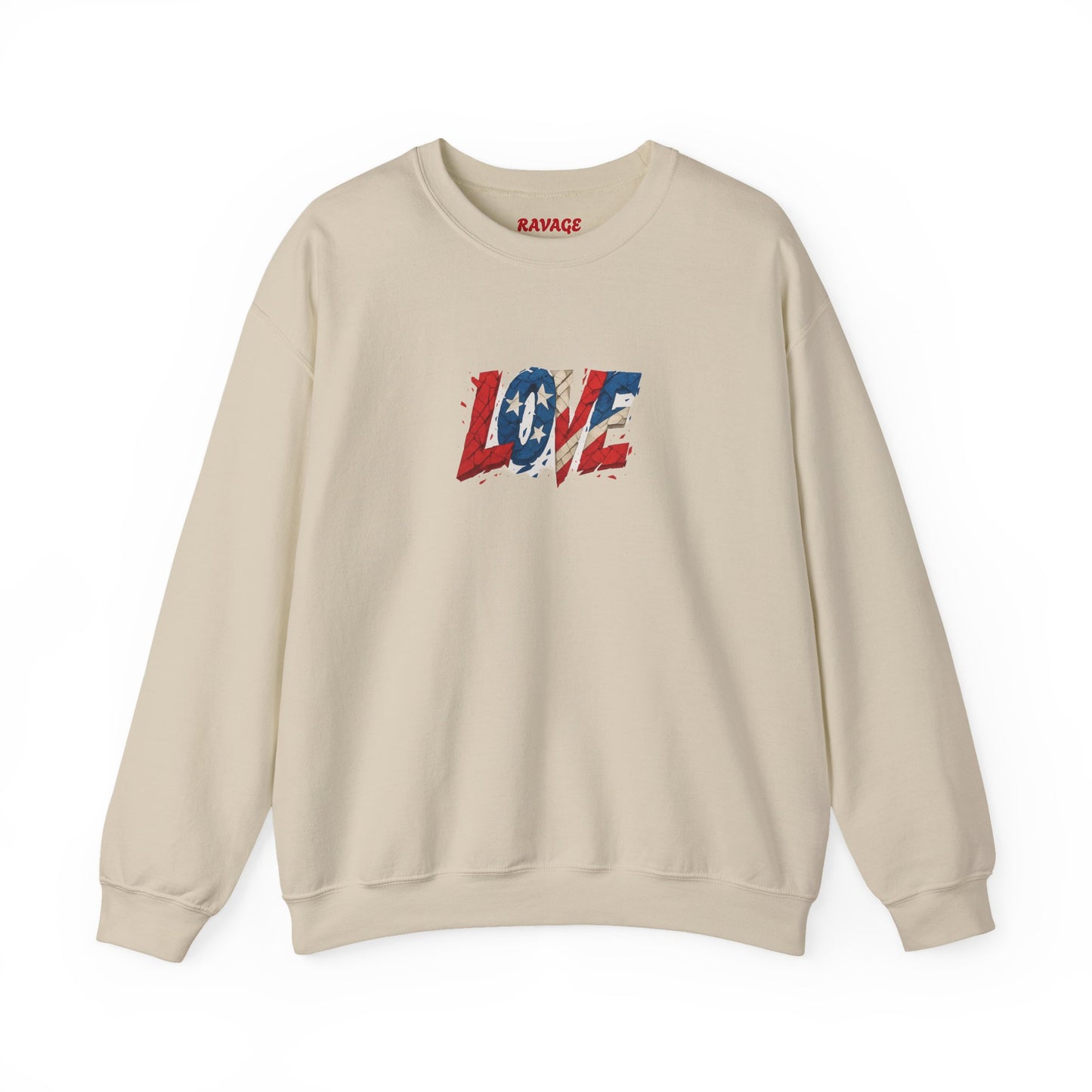 Patriotic Love Sweatshirt | Unisex Crewneck, Cozy Top for Celebrations, Gifts, Independence Day, Casual Style, Everyday Comfort