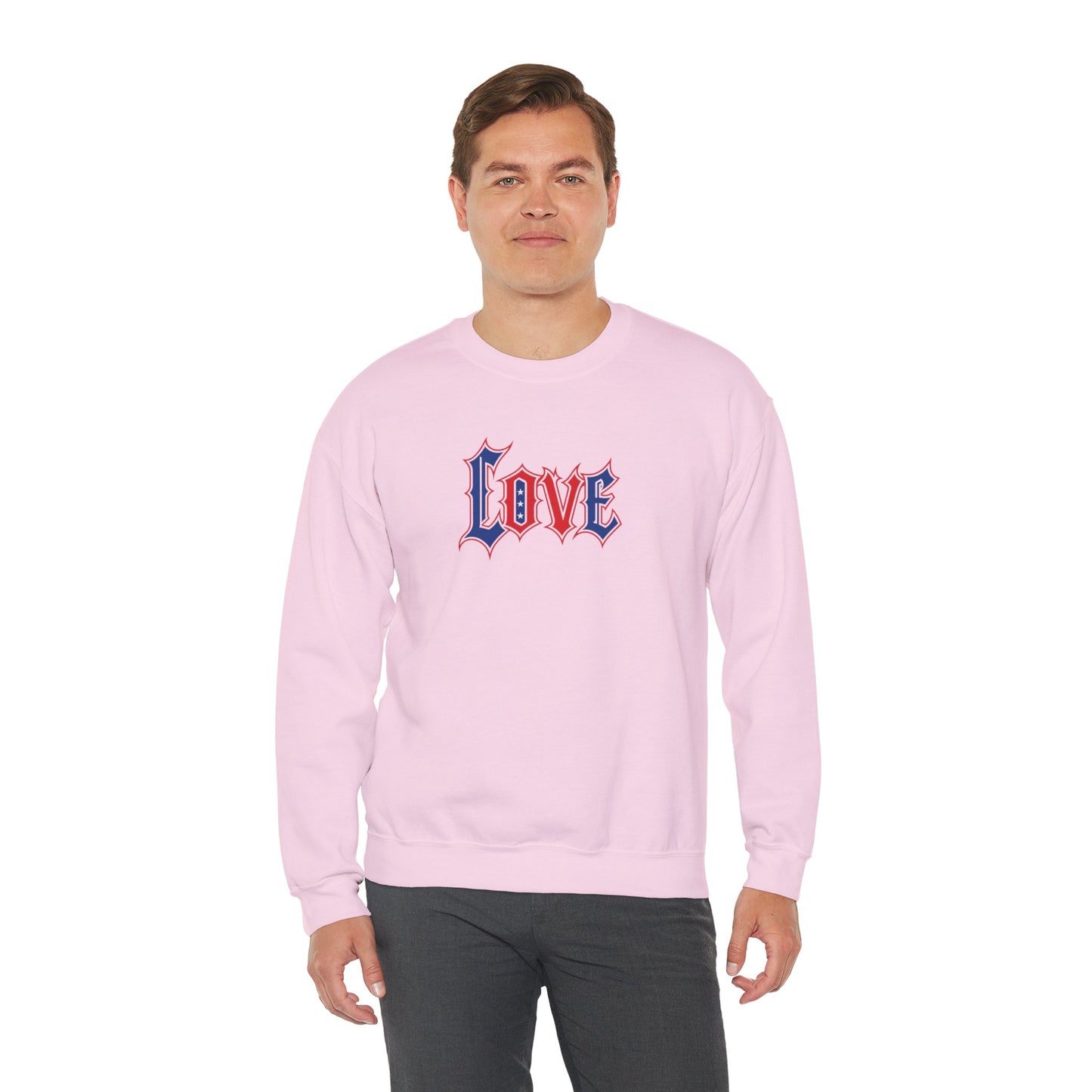 Patriotic Love Sweatshirt | Unisex Crewneck, Cozy Top for Celebrations, Gifts, Independence Day, Casual Style, Everyday Comfort