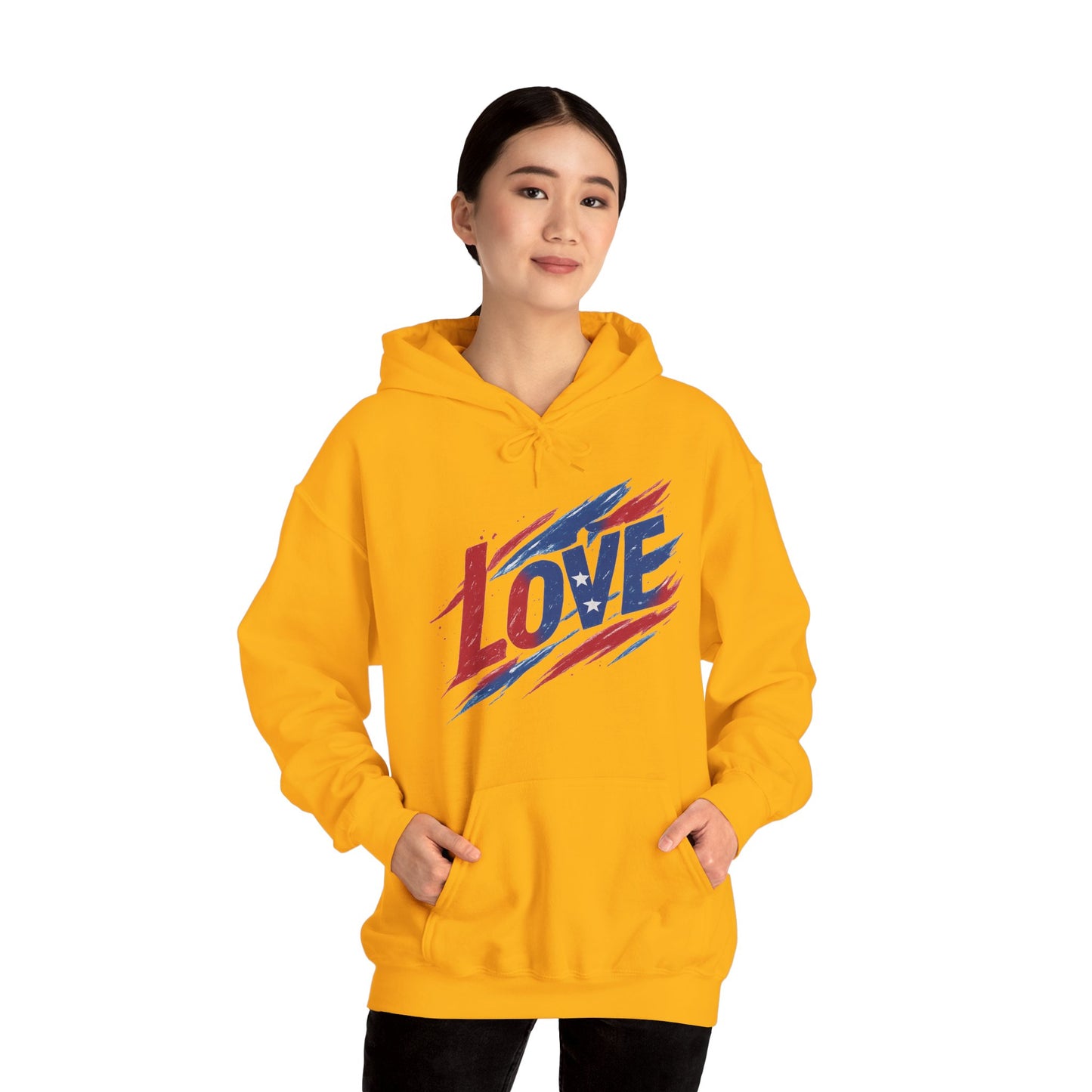 Unisex Hooded Sweatshirt with 'LOVE' Design - Cozy Gift for Friends, Valentine's Day, Casual Wear, Relaxation, Everyday Use