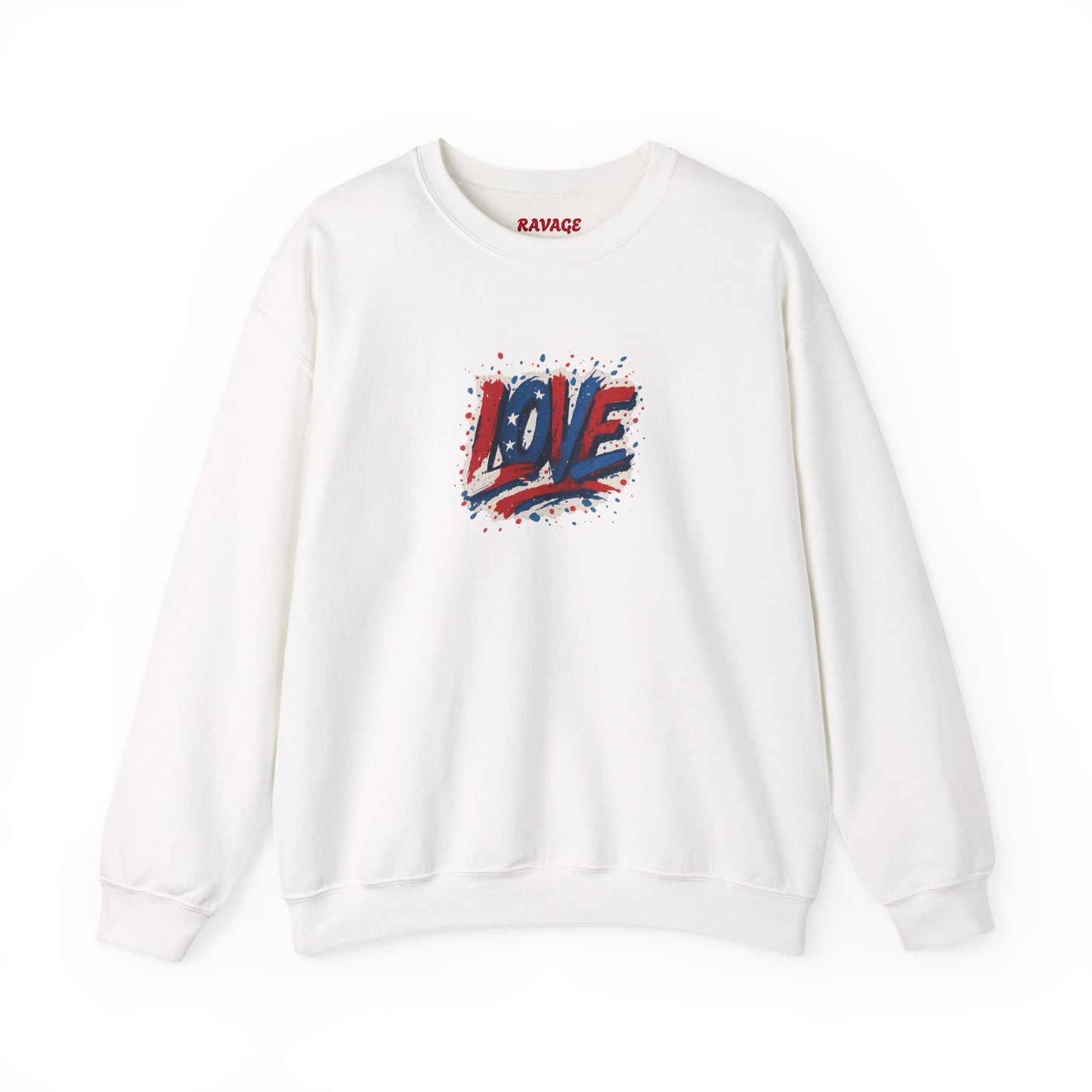Patriotic Love Sweatshirt | Unisex Crewneck, Cozy Top for Celebrations, Gifts, Independence Day, Casual Style, Everyday Comfort