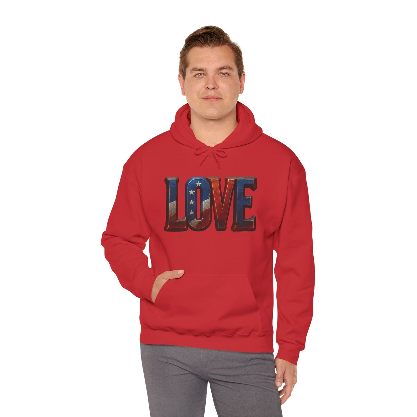 Unisex Hooded Sweatshirt with 'LOVE' Design - Cozy Gift for Friends, Valentine's Day, Casual Wear, Relaxation, Everyday Use