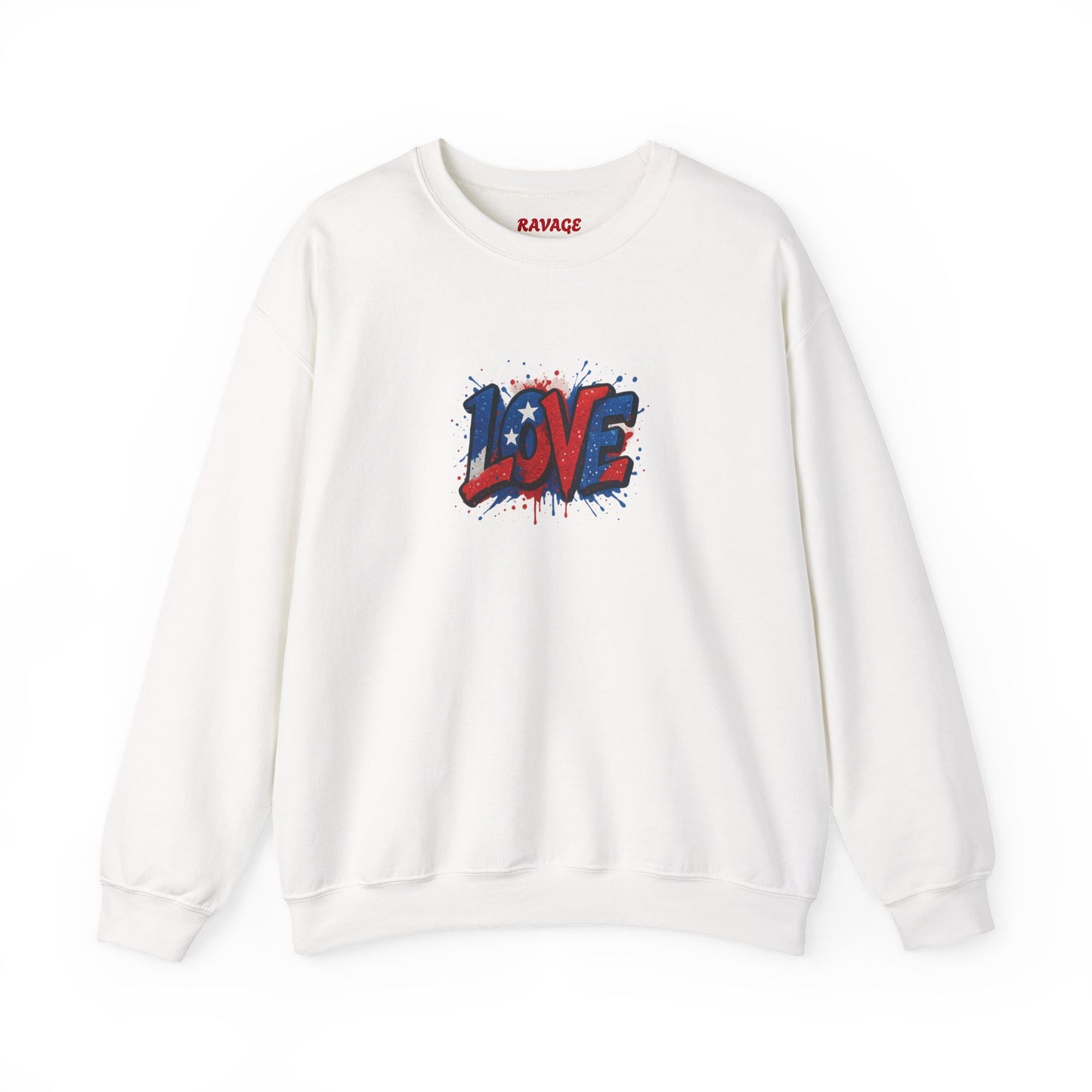 Patriotic Love Sweatshirt | Unisex Crewneck, Cozy Top for Celebrations, Gifts, Independence Day, Casual Style, Everyday Comfort
