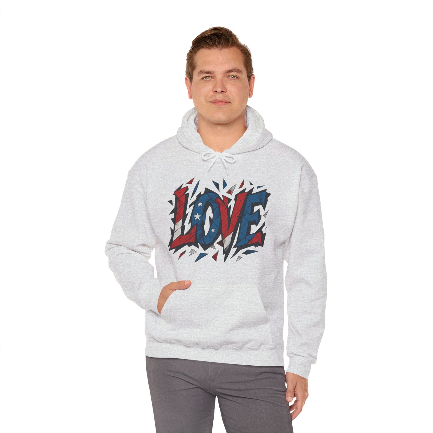 Unisex Hooded Sweatshirt with 'LOVE' Design - Cozy Gift for Friends, Valentine's Day, Casual Wear, Relaxation, Everyday Use