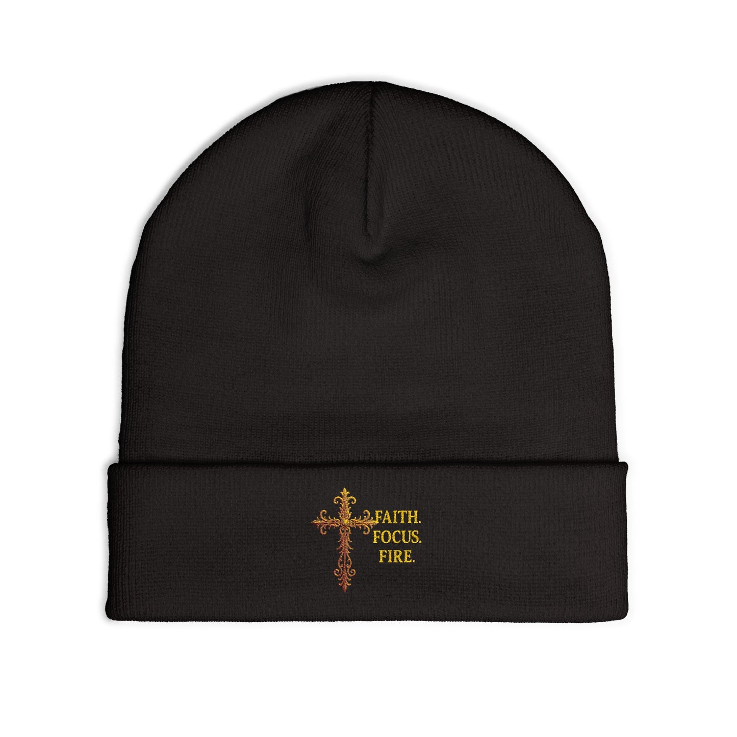 Embroidered Faith Beanie - Cozy Knit Hat for Winter, Inspirational Accessory, Unisex, Gift for Believers, Fashionable Headwear