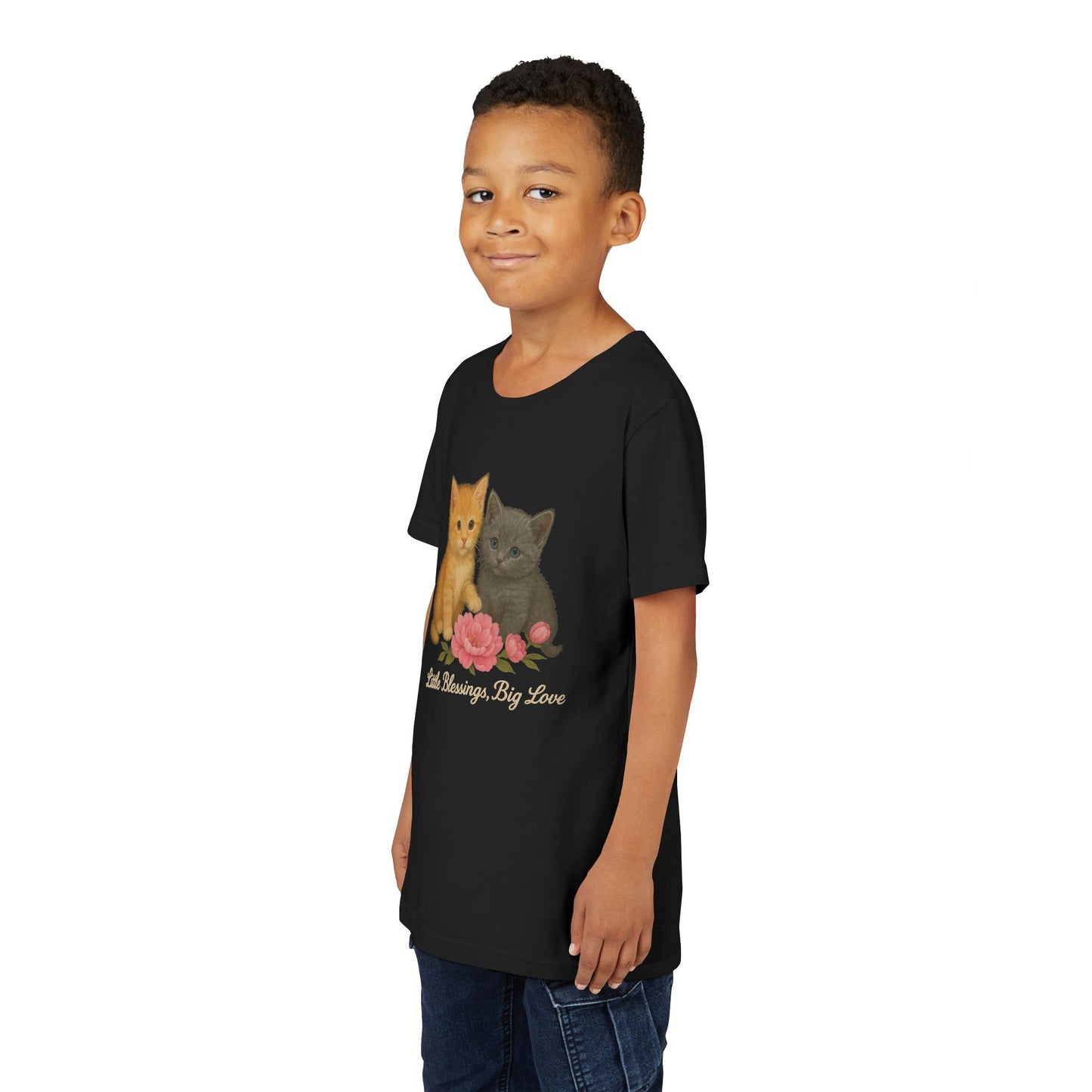 Adorable Kitten Youth Tee - Cute Cat Tee for Kids, Gifts for Cat Lovers, Birthday Present, Animal Lovers Shirt, Playful Kids Shirt
