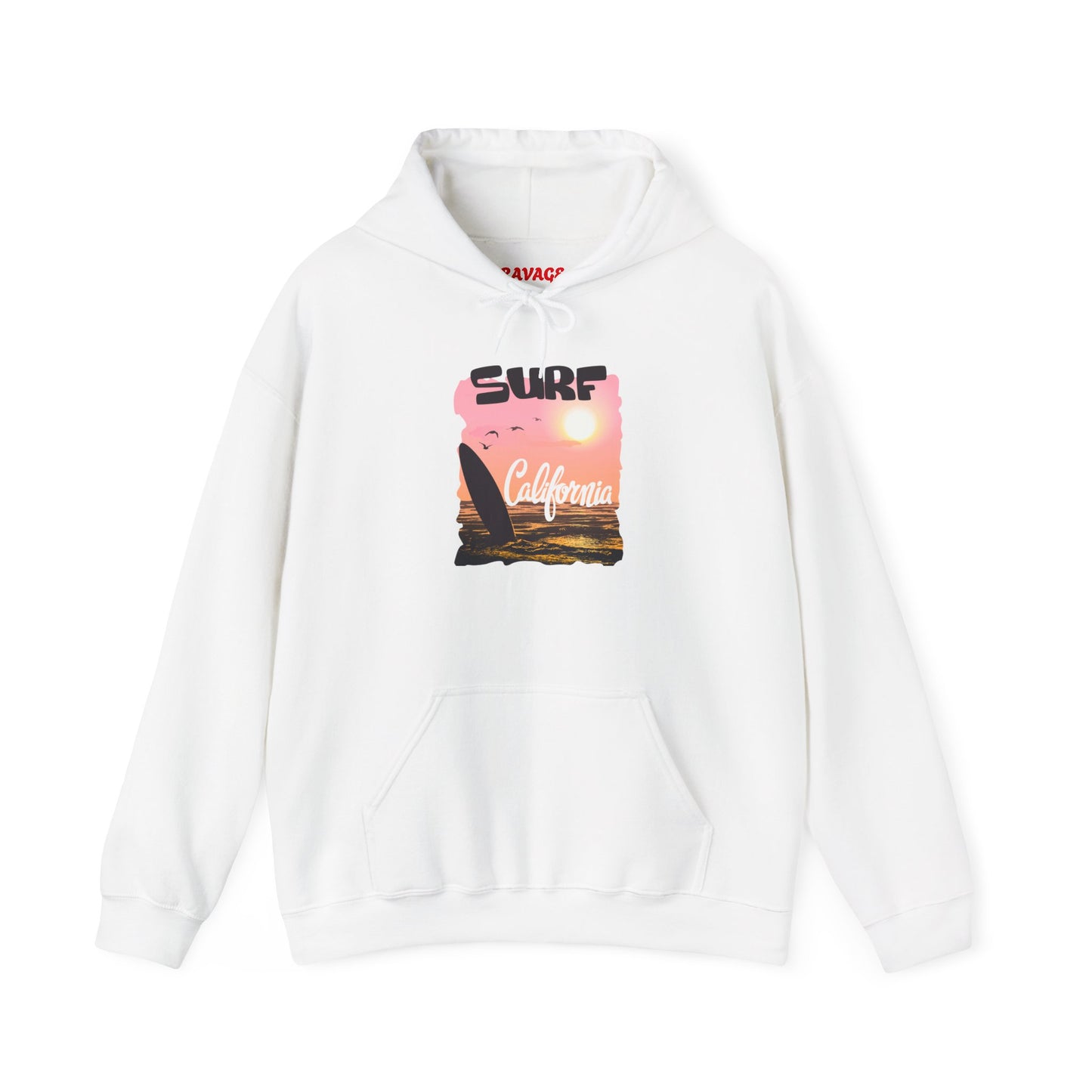 Surf California Hoodie – Relaxed Vibe for Beach Lovers, Perfect for Summer, Gift for Surfers, Comfortable Surfing Apparel, Unisex Sweatshirt