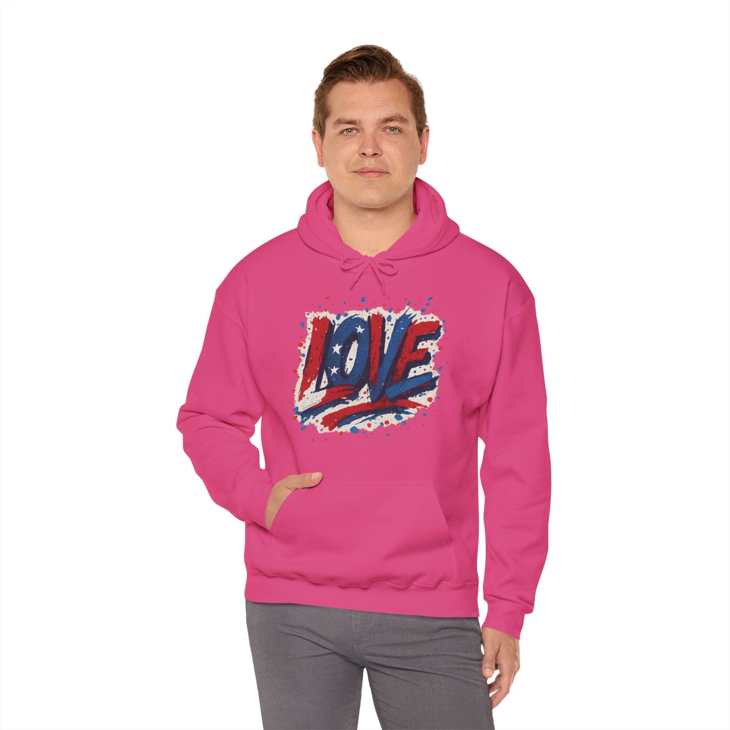 Unisex Hooded Sweatshirt with 'LOVE' Design - Cozy Gift for Friends, Valentine's Day, Casual Wear, Relaxation, Everyday Use
