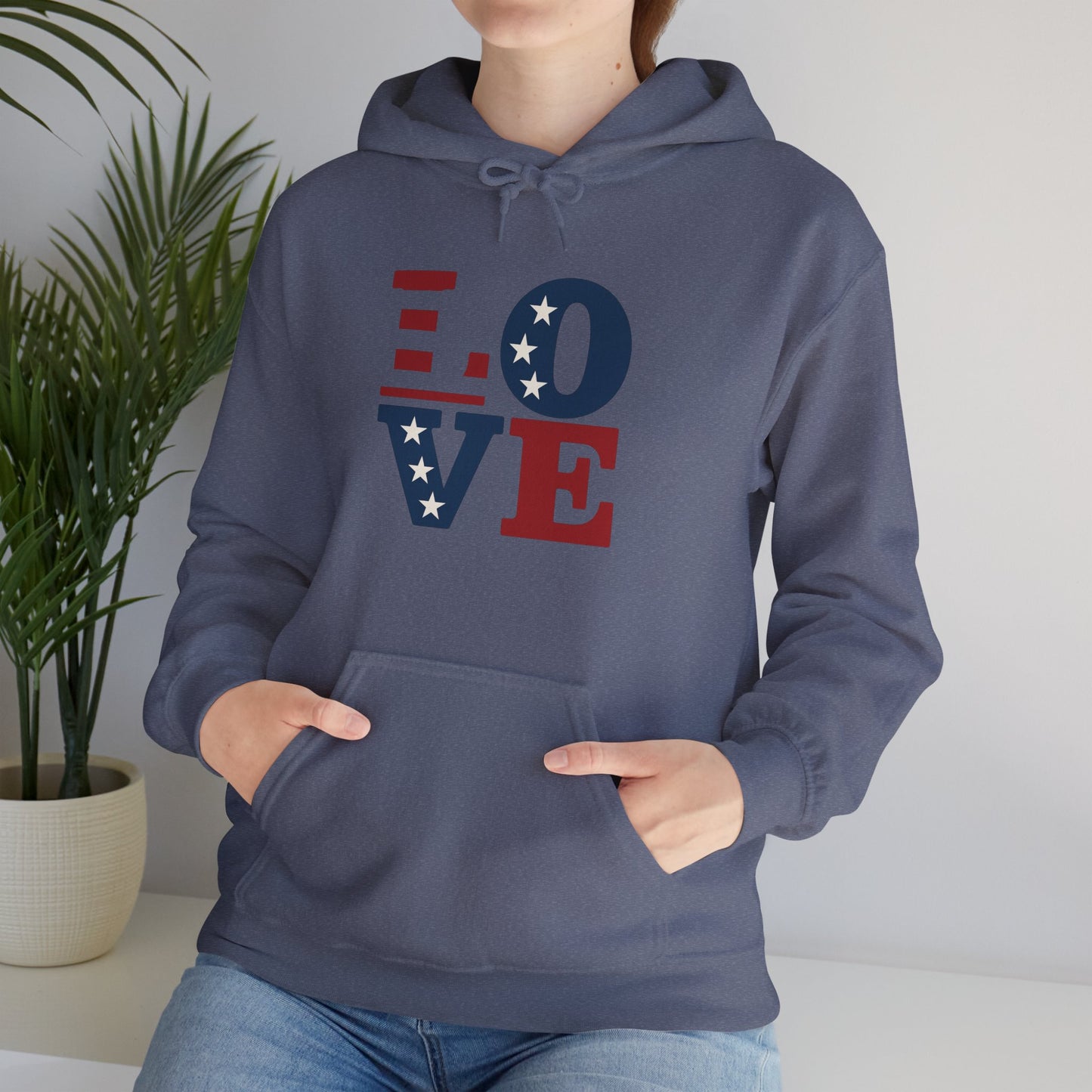 Unisex Hooded Sweatshirt with 'LOVE' Design - Cozy Gift for Friends, Valentine's Day, Casual Wear, Relaxation, Everyday Use