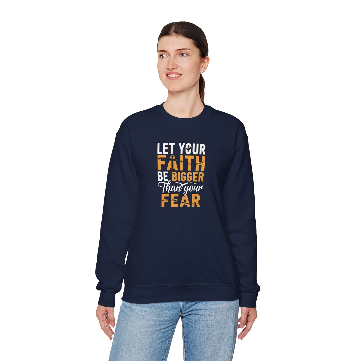 Faith Over Fear Crewneck Sweatshirt | Christian Apparel, Inspirational Gift, Cozy Casual Wear, Religious Sweatshirt, Unisex Fashion