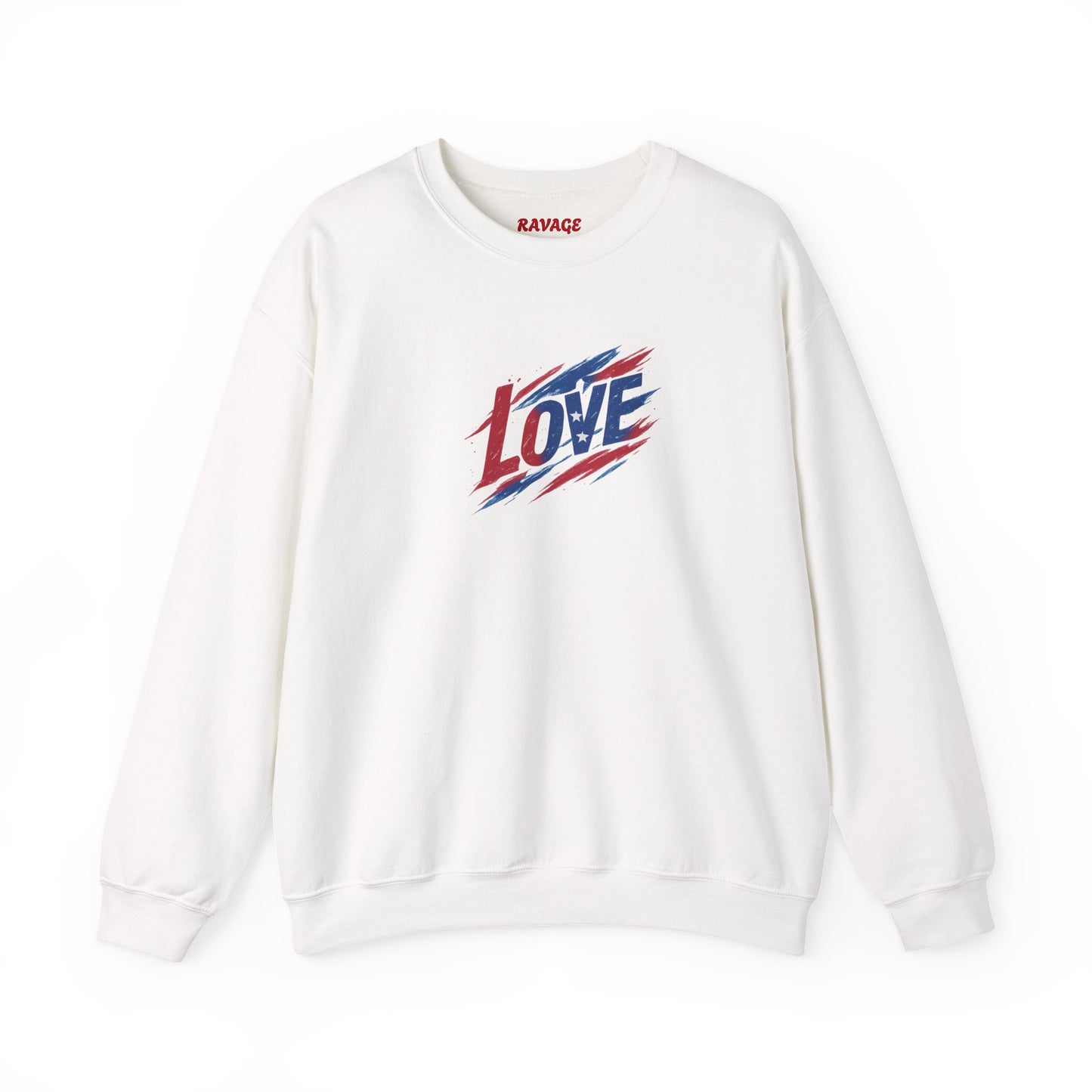Patriotic Love Sweatshirt | Unisex Crewneck, Cozy Top for Celebrations, Gifts, Independence Day, Casual Style, Everyday Comfort