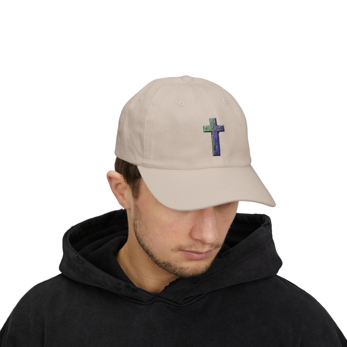 Classic Cap with Colorful Cross Design - Faith-Based Hat, Gift for Dads, Casual Wear, Stylish Accessory