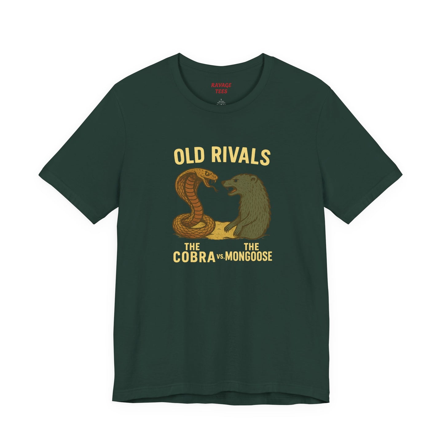 Vintage Rivalry Tee - Cobra vs Mongoose T-Shirt, Retro Graphic Outdoor Adventure Shirt, Perfect Gift for Animal Lovers