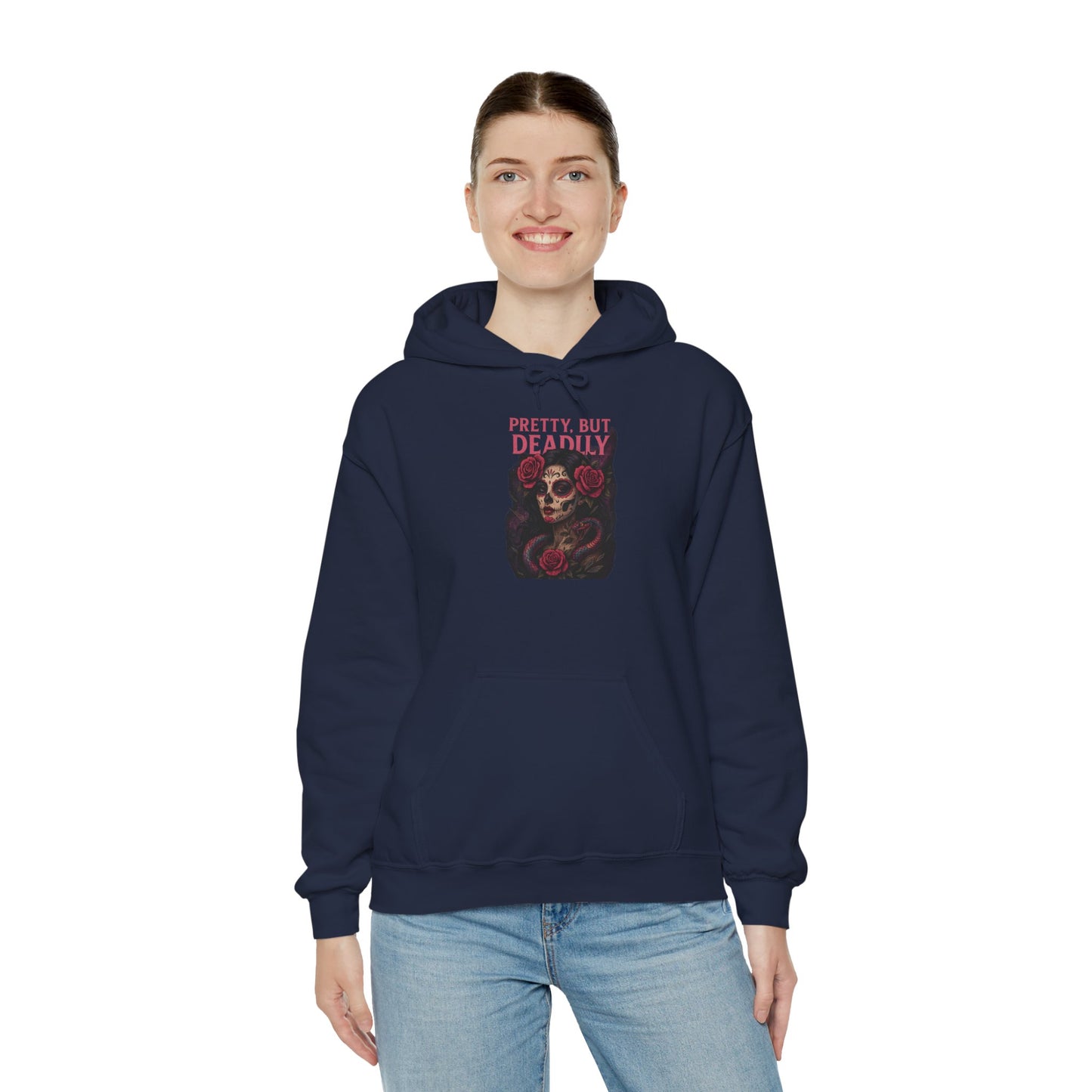 PRETTY BUT DEADLY Graphic Hoodie – Unisex Pullover Sweatshirt for Nature Lovers | Cozy Streetwear for Spring, Casual Wear & Eco-Friendly Gifts
