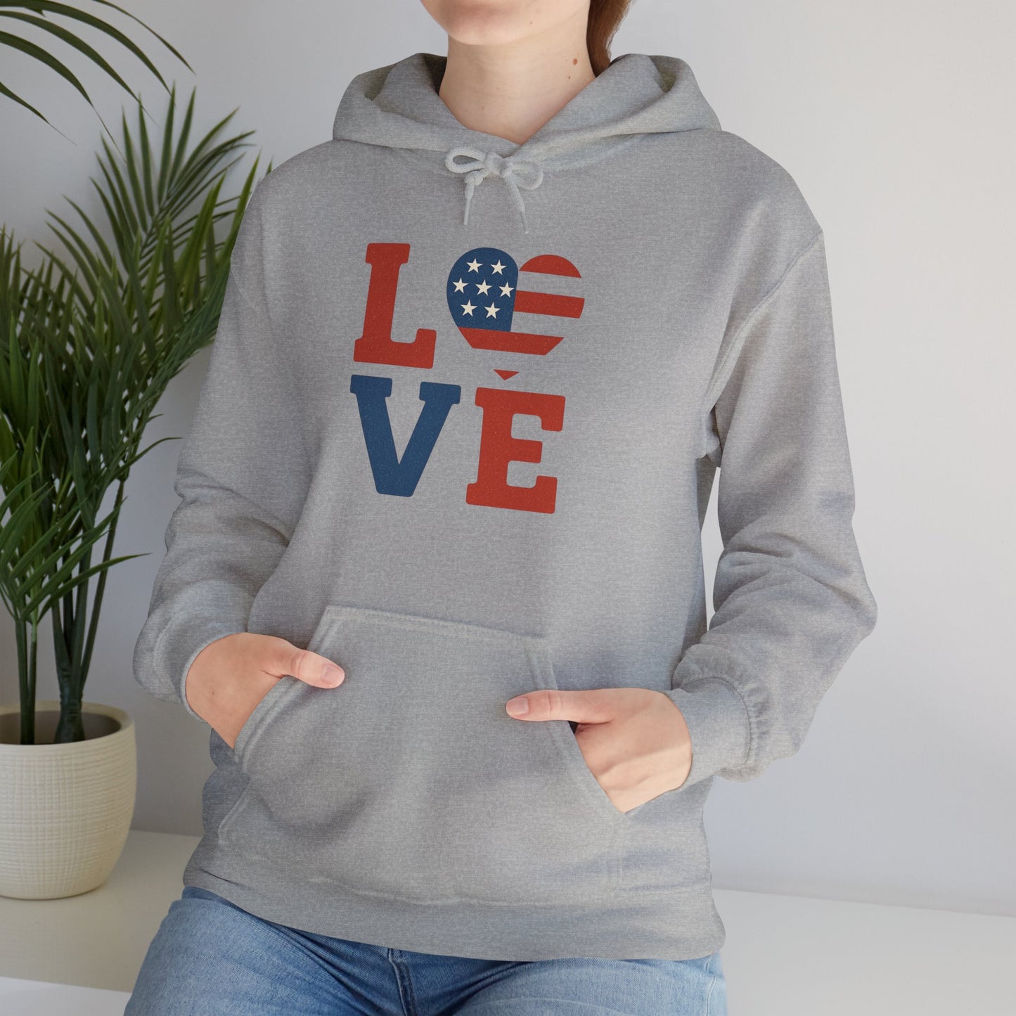 Unisex Hooded Sweatshirt with 'LOVE' Design - Cozy Gift for Friends, Valentine's Day, Casual Wear, Relaxation, Everyday Use