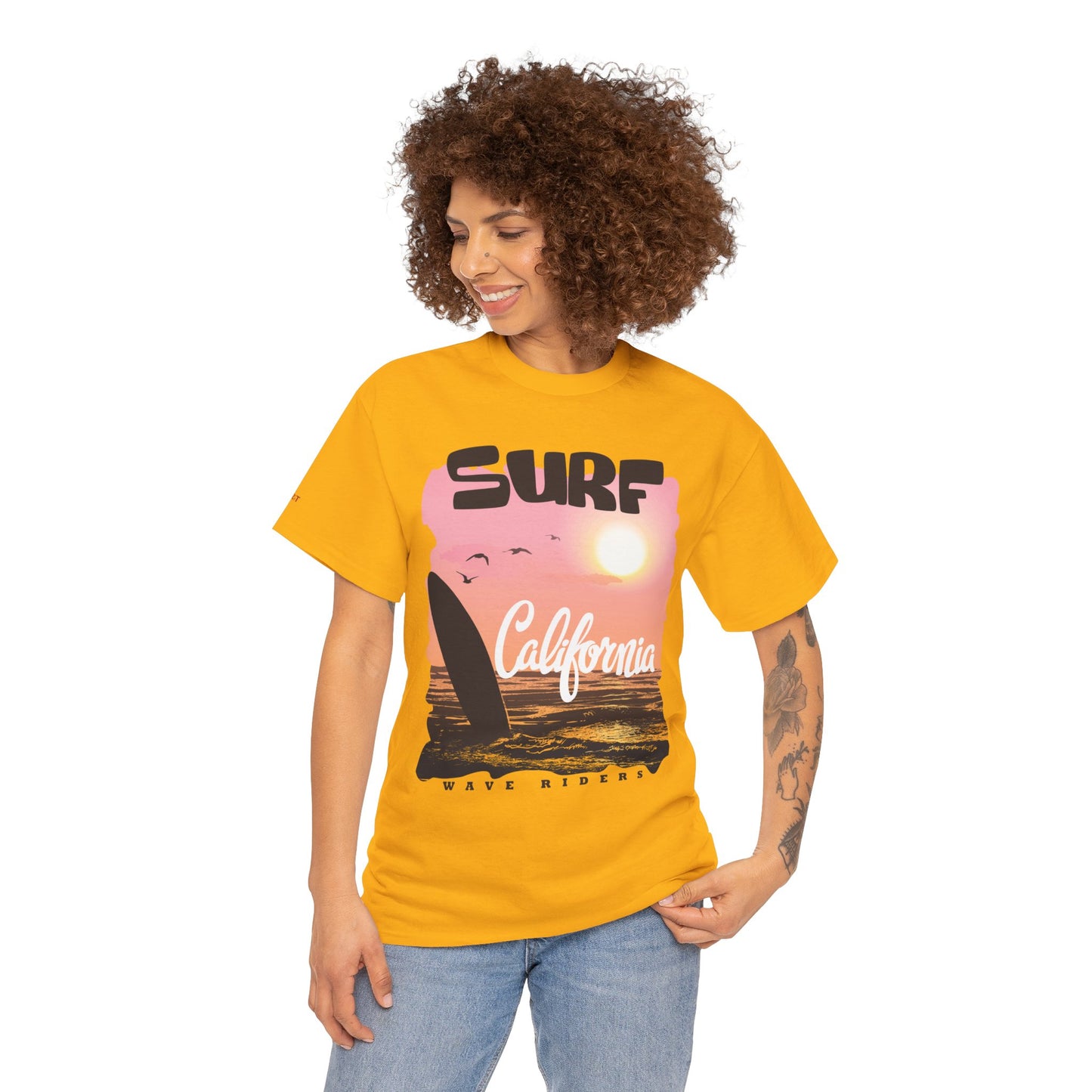 Surf California Suns Unisex Heavy Cotton Teet T-Shirt | Wave Riders Graphic Tee | Ravage Tees Beach & Surf Collection