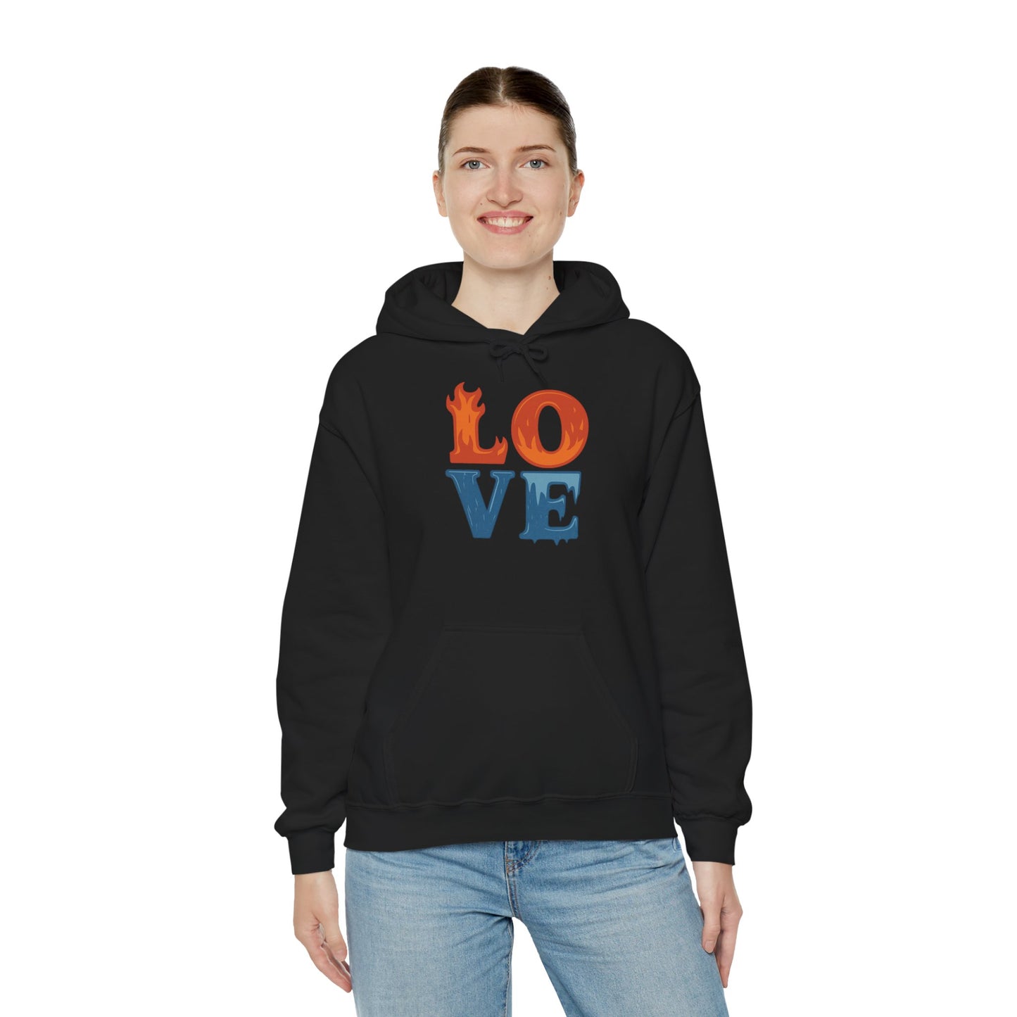 Unisex Hooded Sweatshirt with 'LOVE' Design - Cozy Gift for Friends, Valentine's Day, Casual Wear, Relaxation, Everyday Use