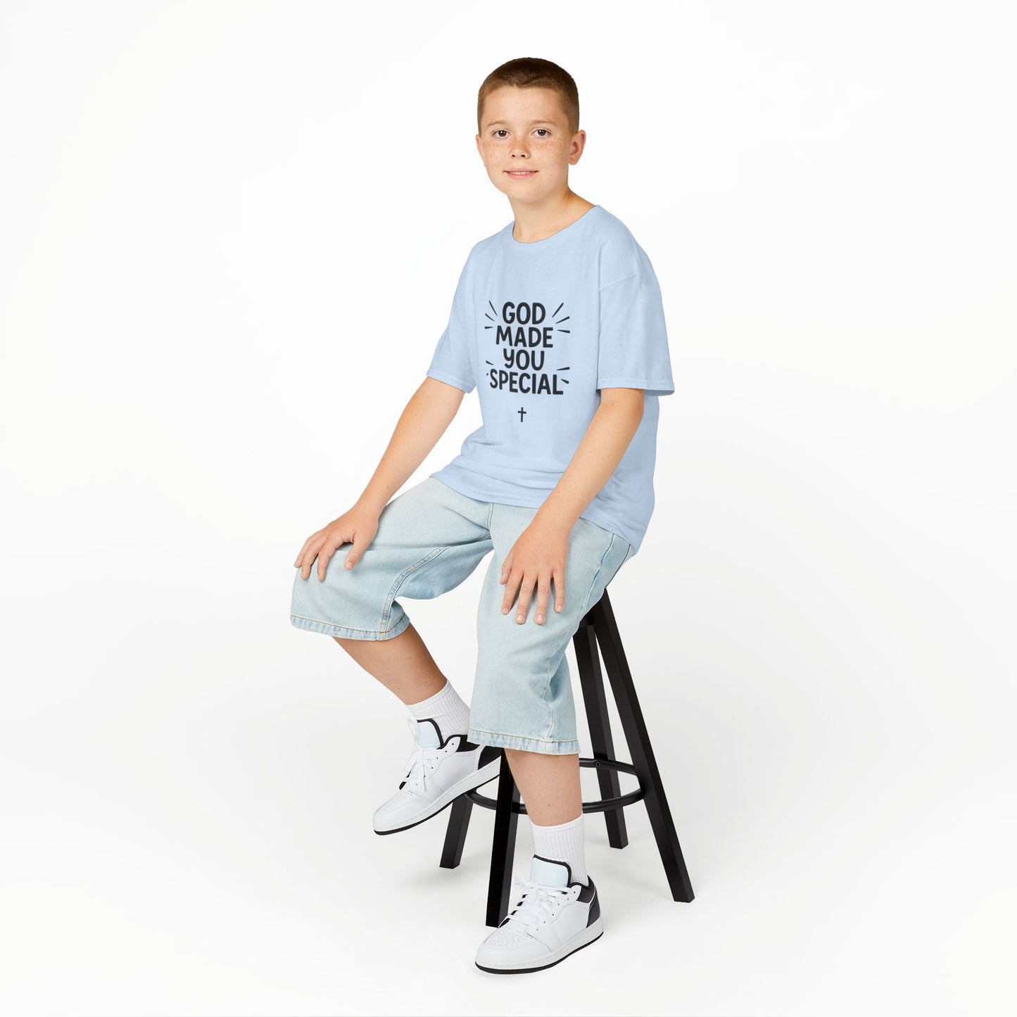 Kids Christian T-Shirt, God Made You Special Tee, Youth Religious Apparel, Faith-Based Gift, Inspirational Kids Wear