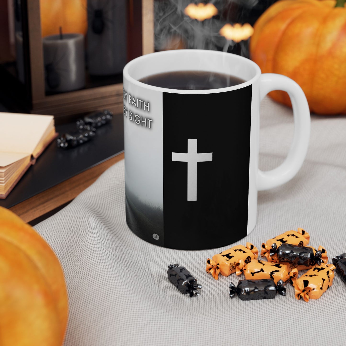 Spiritual Journey - Inspirational Ceramic Mug - Walk by Faith Not by Sight, Coffee Cup, Motivational Gift, Home Decor, Tea Mug, Self-Confidence