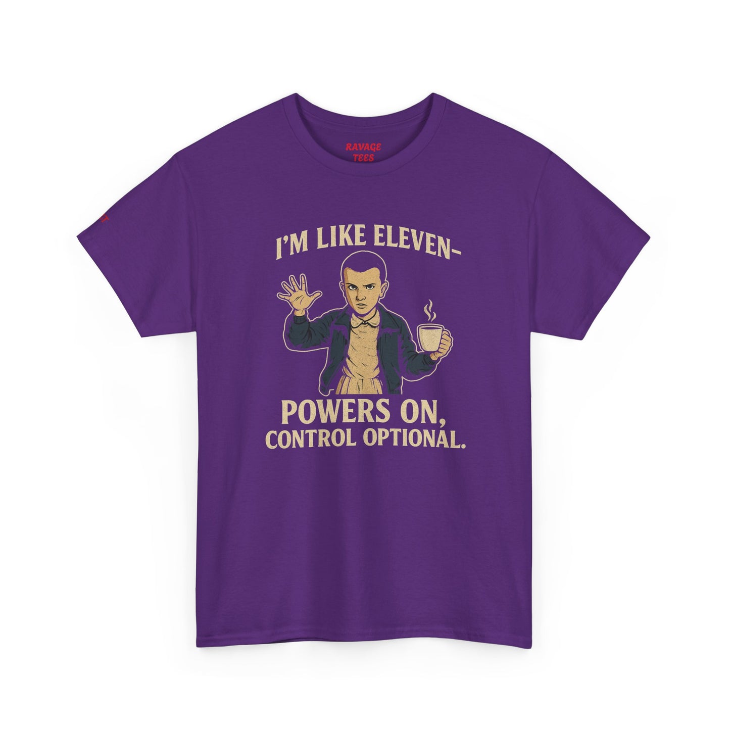 Unisex Heavy Cotton Tee - 'I'm Like Eleven, Powers On' Graphic Tee,