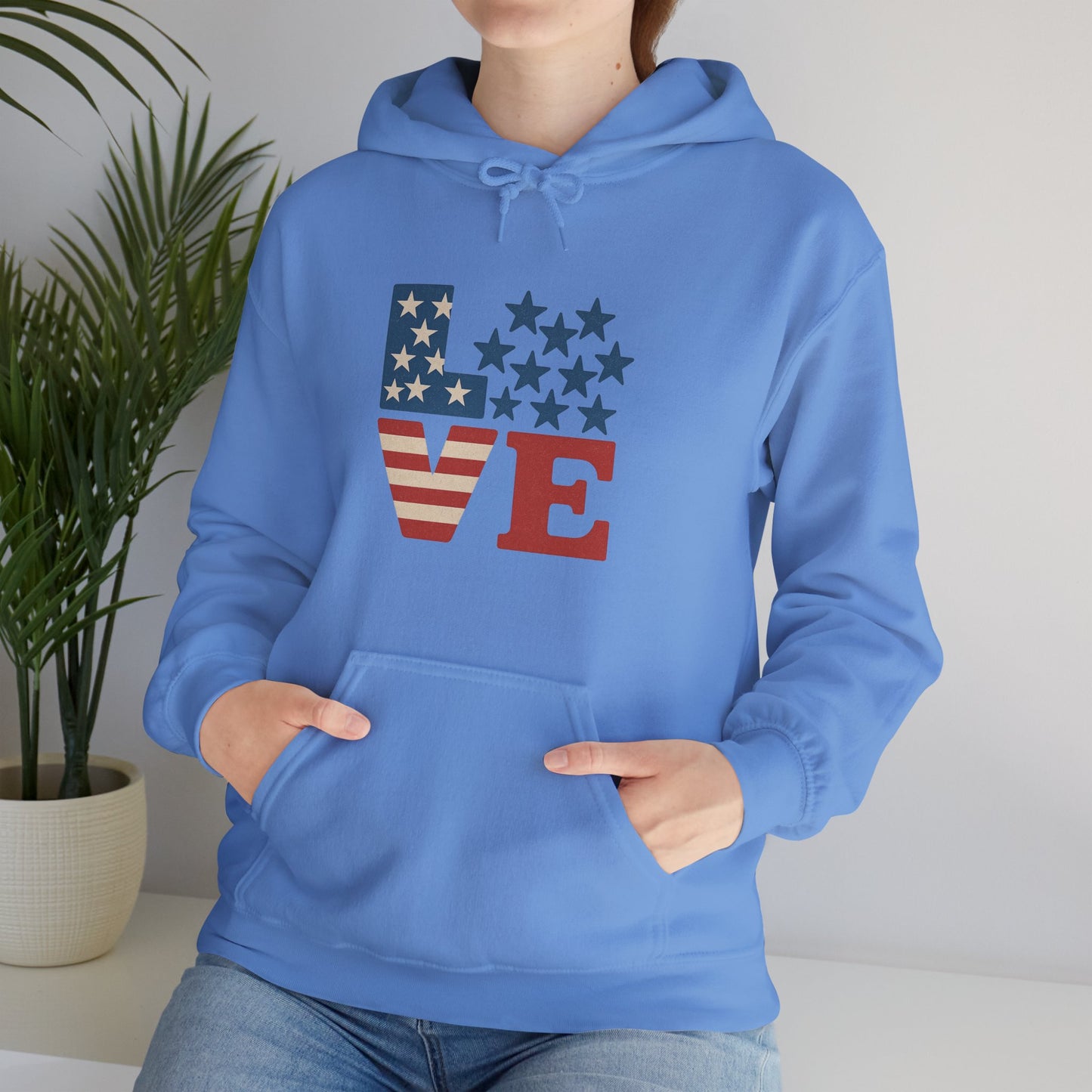 Unisex Hooded Sweatshirt with 'LOVE' Design - Cozy Gift for Friends, Valentine's Day, Casual Wear, Relaxation, Everyday Use