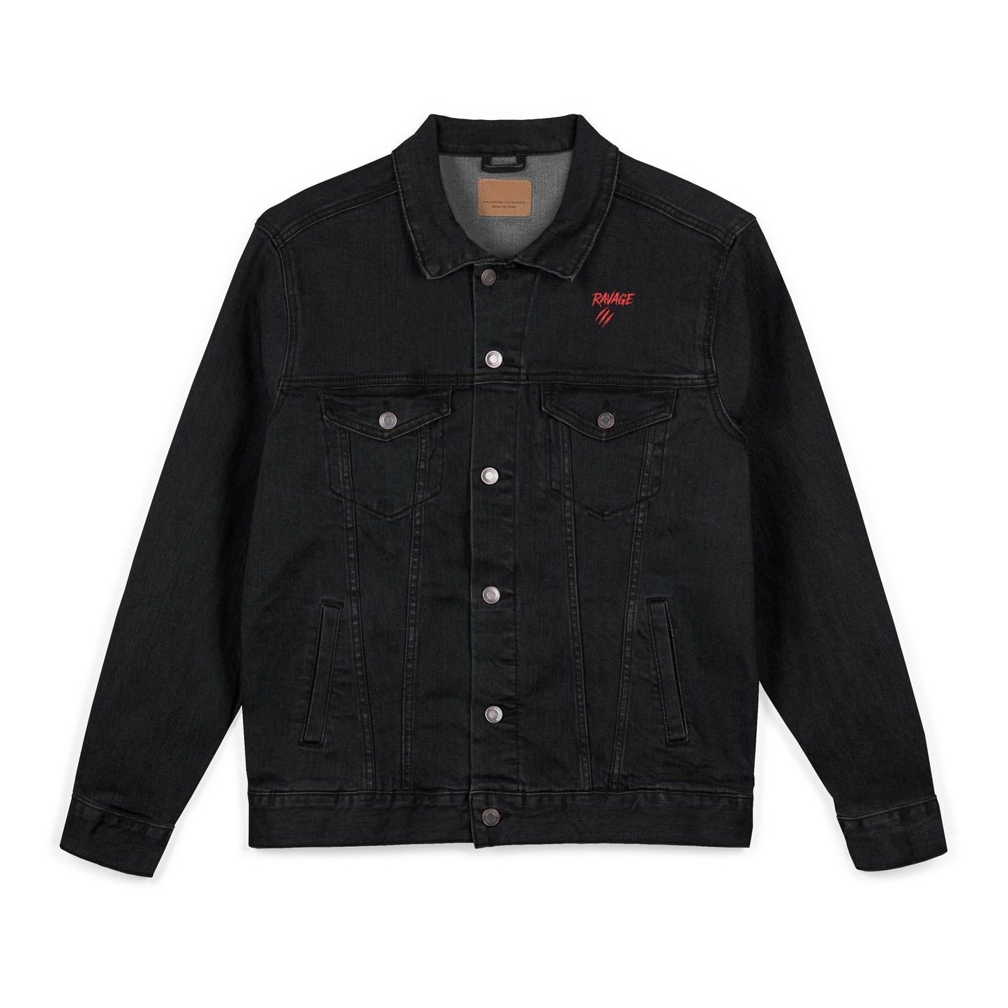 "Unleash the Ravage Within" Embroidered Denim Jacket – Bold Unisex Streetwear for Men & Women | Fall Fashion Layer | Edgy Gift Idea