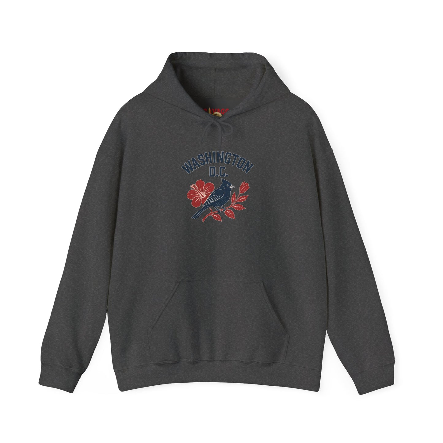 Washington D.C. Floral Hoodie – Unisex Heavy Blend Sweatshirt, Cozy Spring Streetwear, Travel Gift, DC Souvenir, Botanical Graphic Pullover