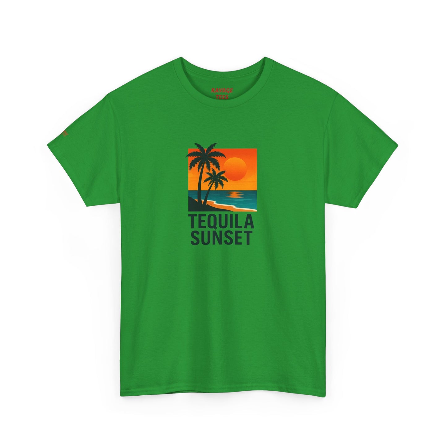 Tequila Sunset Unisex Heavy Cotton Tee | Beachwear, Vacation Shirt, Tropical Vibes