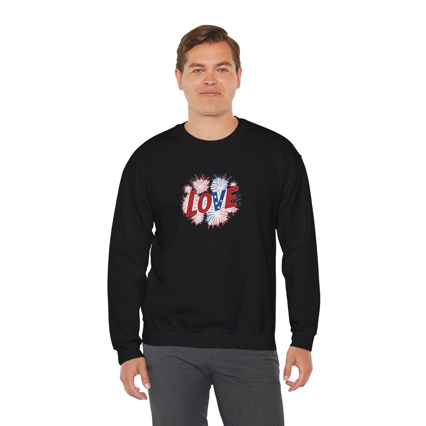 Patriotic Love Sweatshirt | Unisex Crewneck, Cozy Top for Celebrations, Gifts, Independence Day, Casual Style, Everyday Comfort