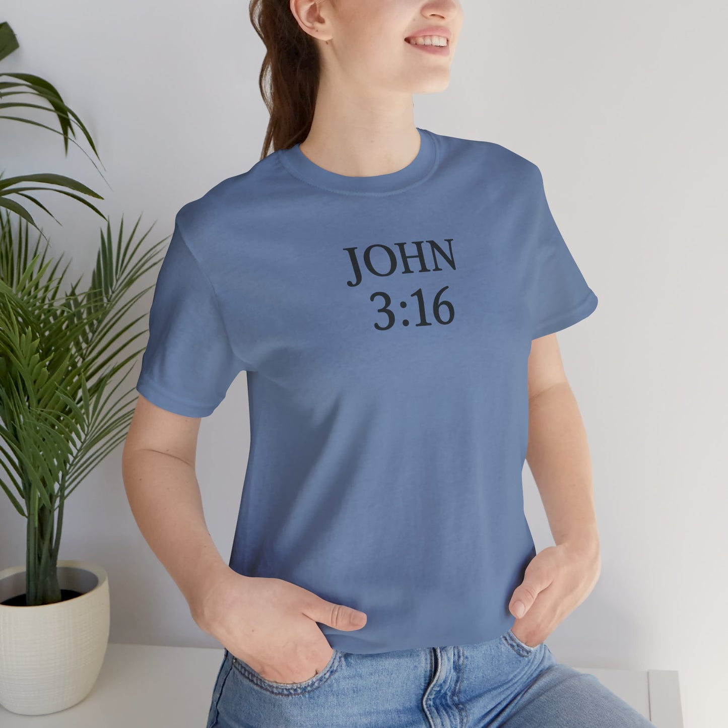 **JOHN 3:16 Faith-Inspired Unisex Tee – Christian Scripture T-Shirt, Religious Apparel, Inspirational Gift, Bible Verse Faith Shirt**