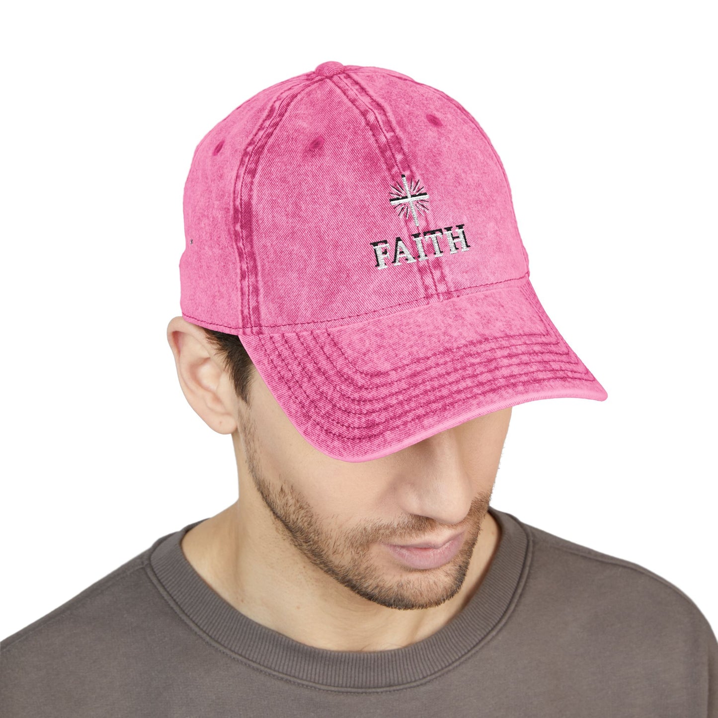 Vintage Faith Embroidered Cap, Inspirational Hat for Everyday Wear, Perfect Gift for Birthdays & Holidays