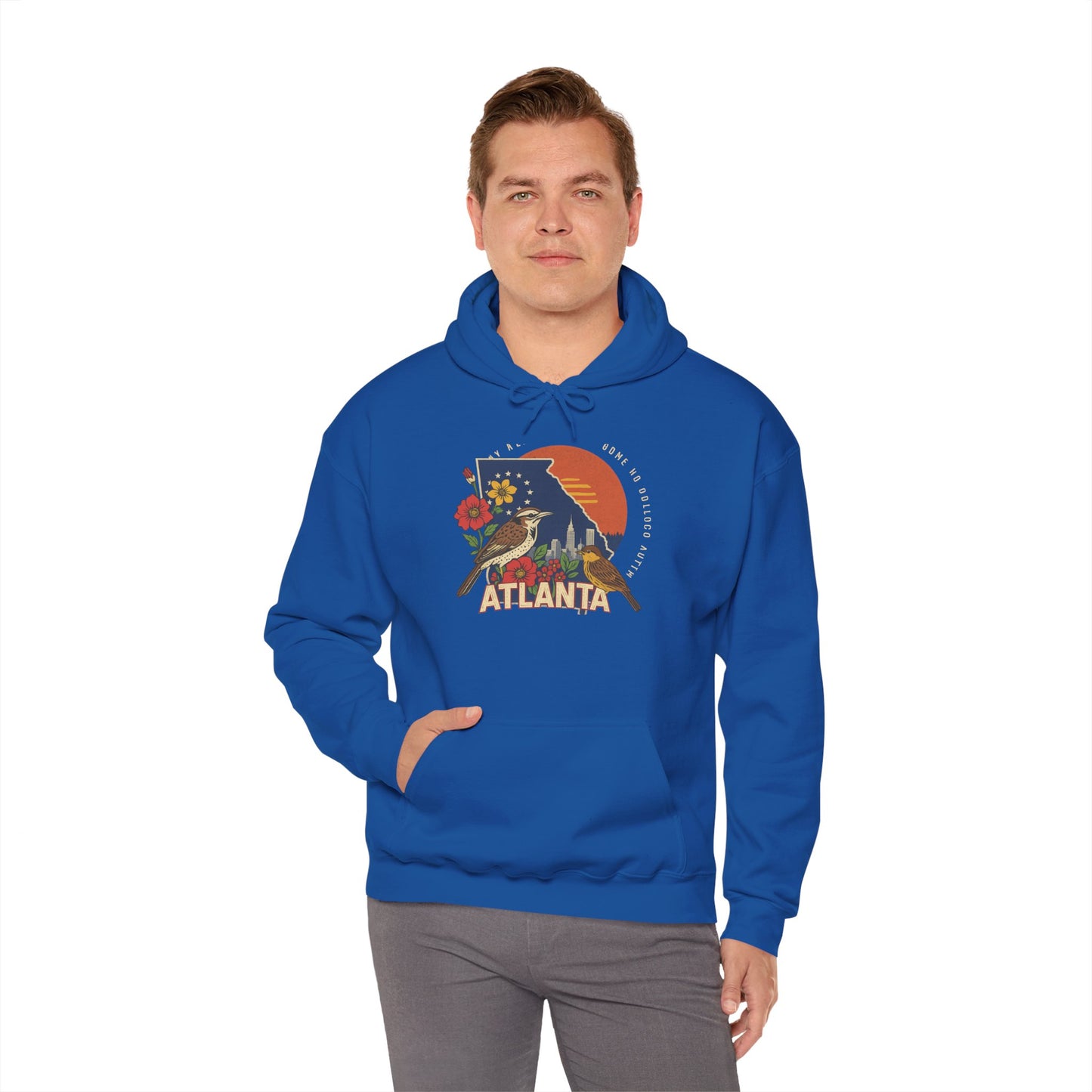 Atlanta Vintage Hoodie | Retro Style Hooded Sweatshirt, Cozy Fall & Winter Wear, Travel Gift for Atlanta Lovers