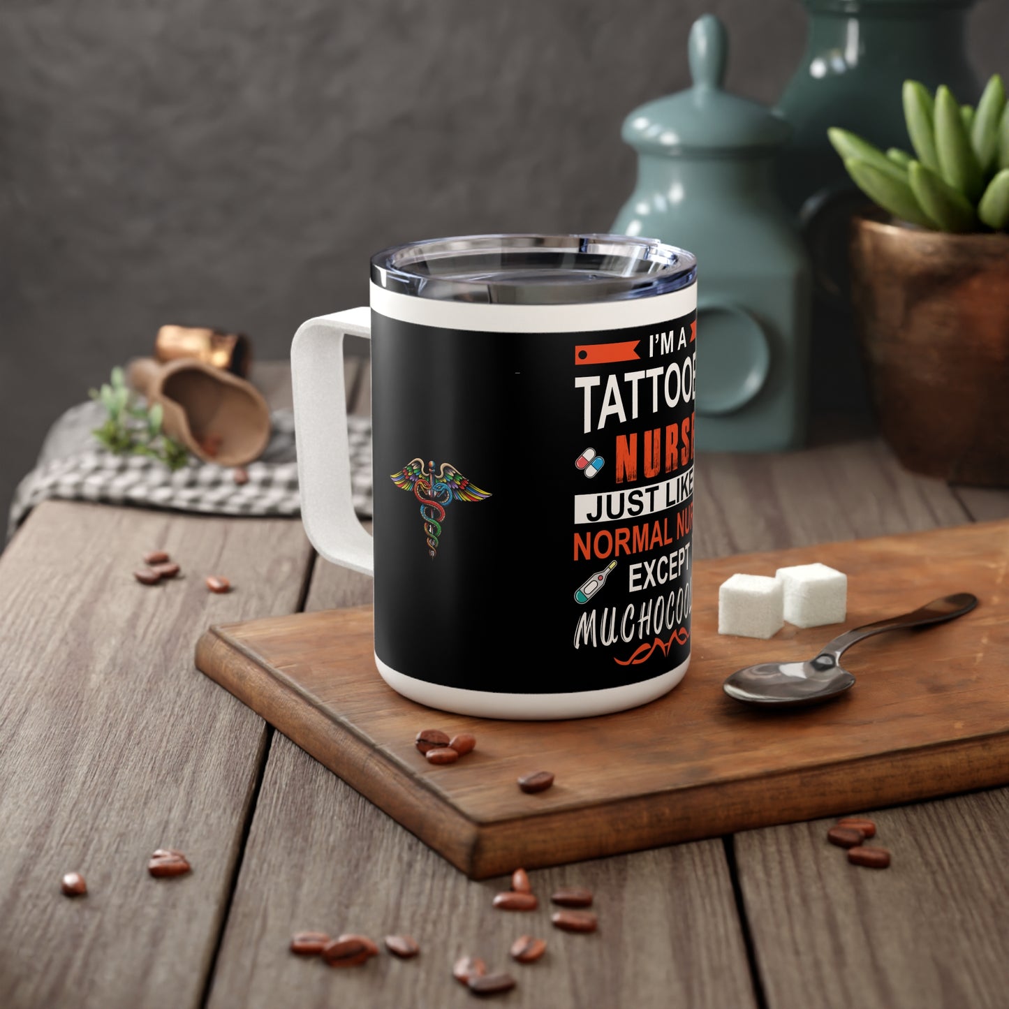 Tattooed Nurse Insulated Coffee Mug, Cool Gift for Nurses