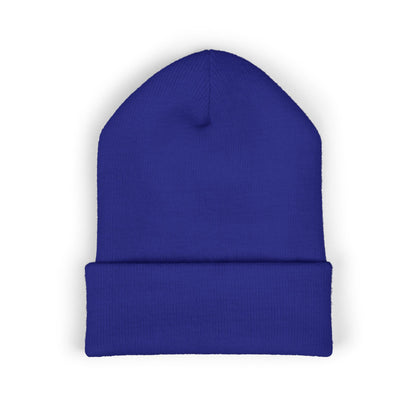 Fearless Embroidered Cuffed Beanie — Bold Black Knit Hat