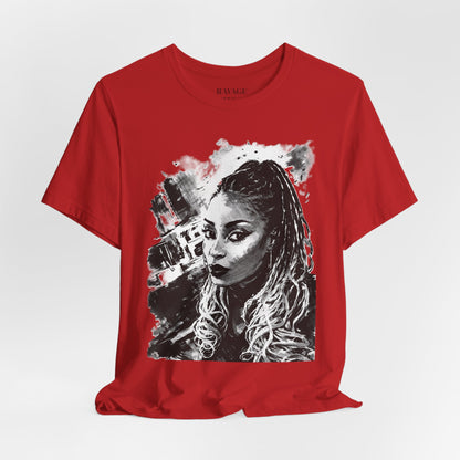 Personalize Black & White Ink Print T-Shirt