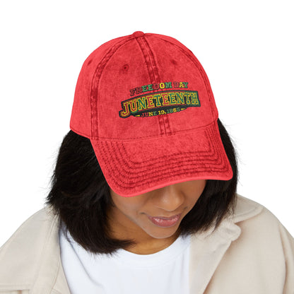 Juneteenth Embroidered Vintage Cap