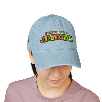 Juneteenth Freedom Day Embroidered Denim Hat