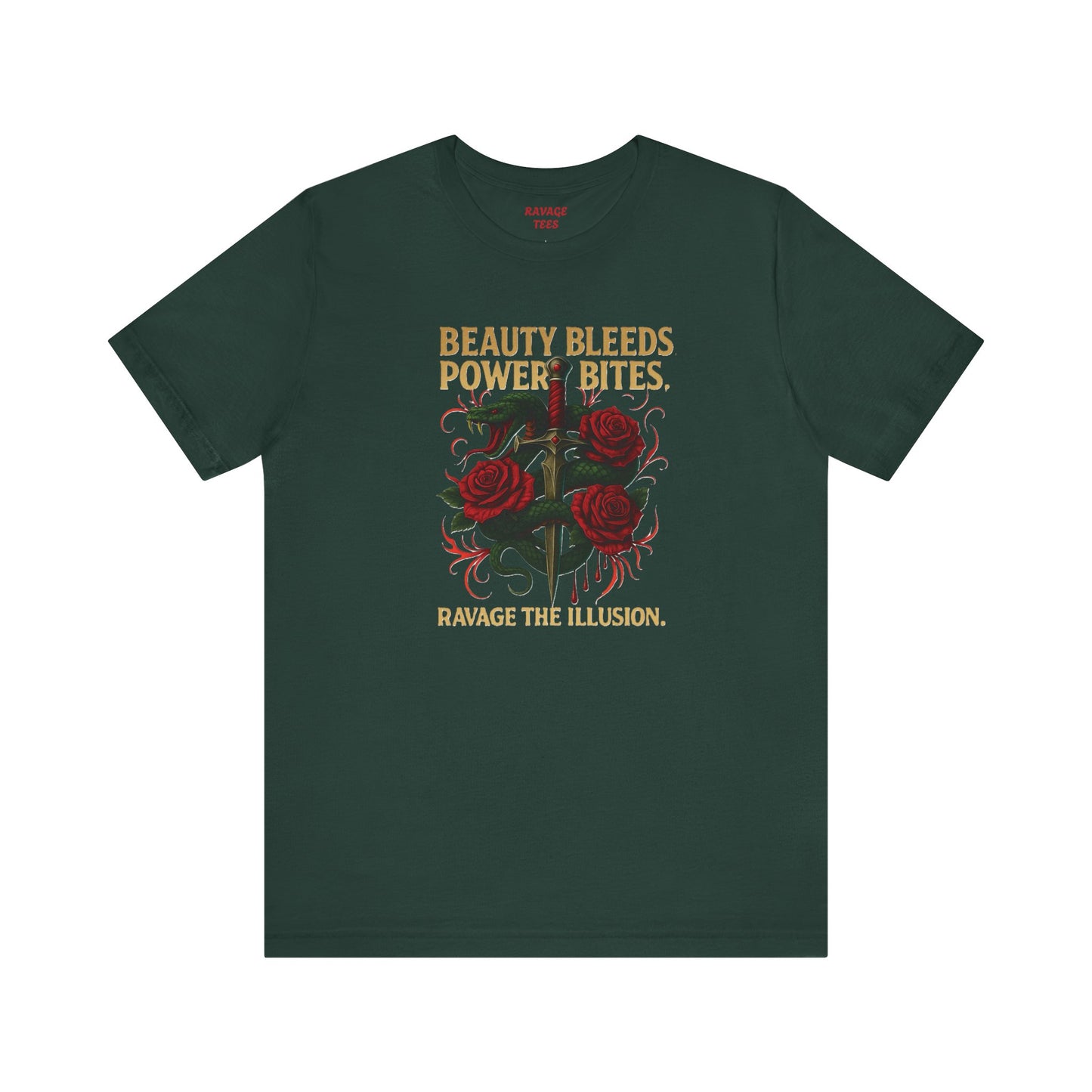 "Beauty Bleeds" Tee: Dark Aesthetic Unisex Graphic T-Shirt