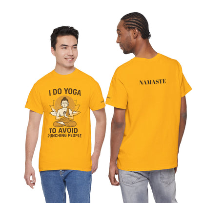 Yoga Humor Tee | I Do Yoga to Avoid Punching People