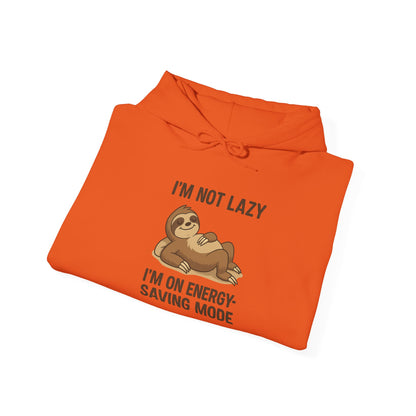 Funny Sloth Hoodie: I'm Not Lazy, Energy Saving Mode