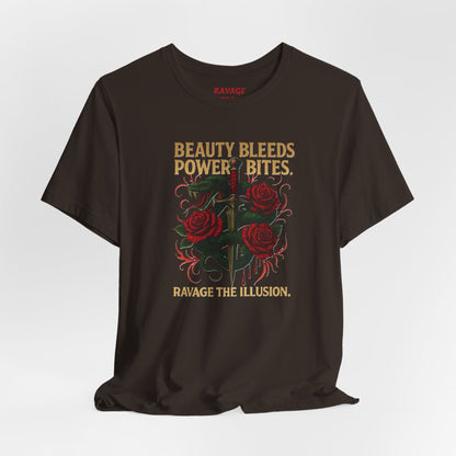 "Beauty Bleeds" Tee: Dark Aesthetic Unisex Graphic T-Shirt