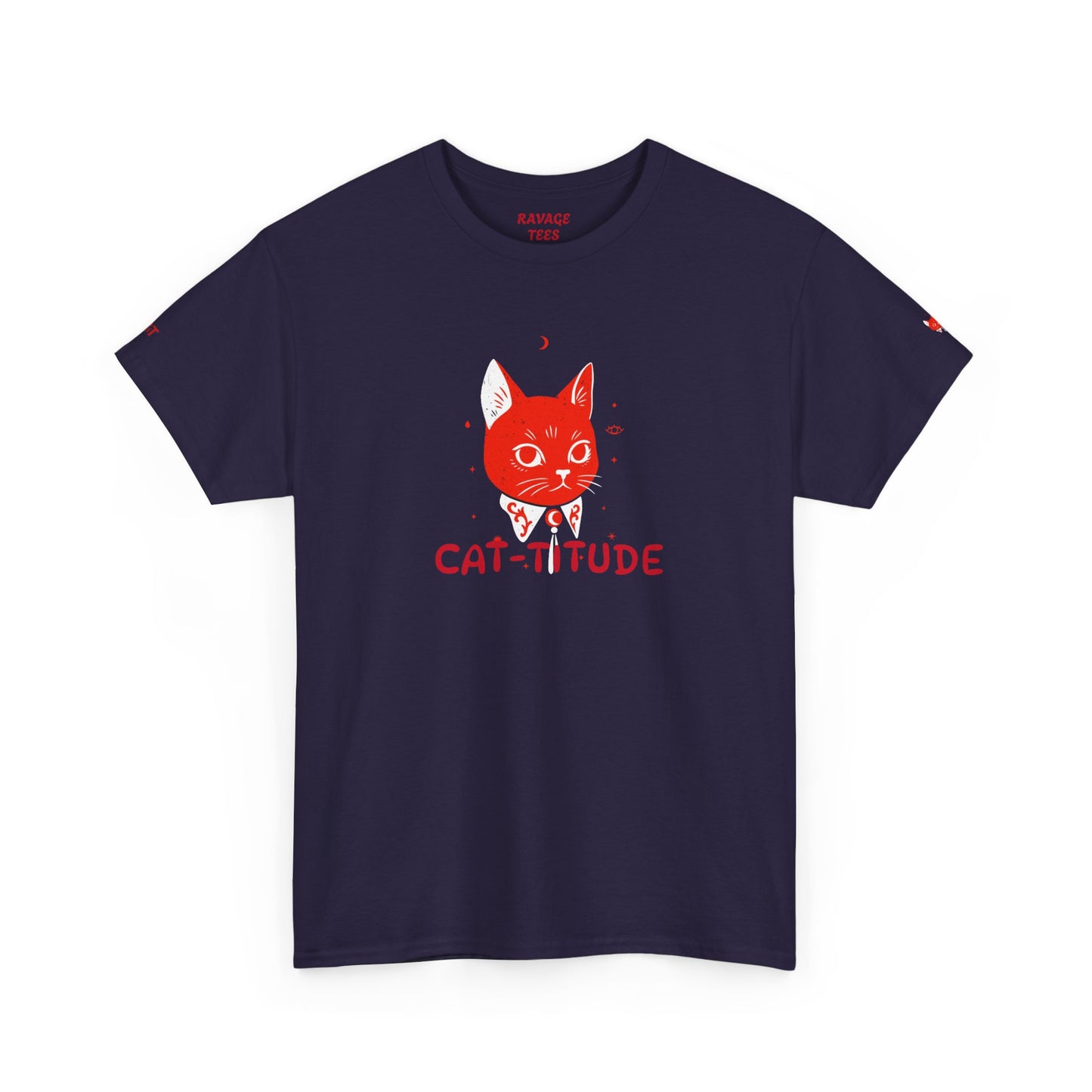 CAT-TITUDE Unisex Heavy Cotton Tee | Funny Cat Shirt